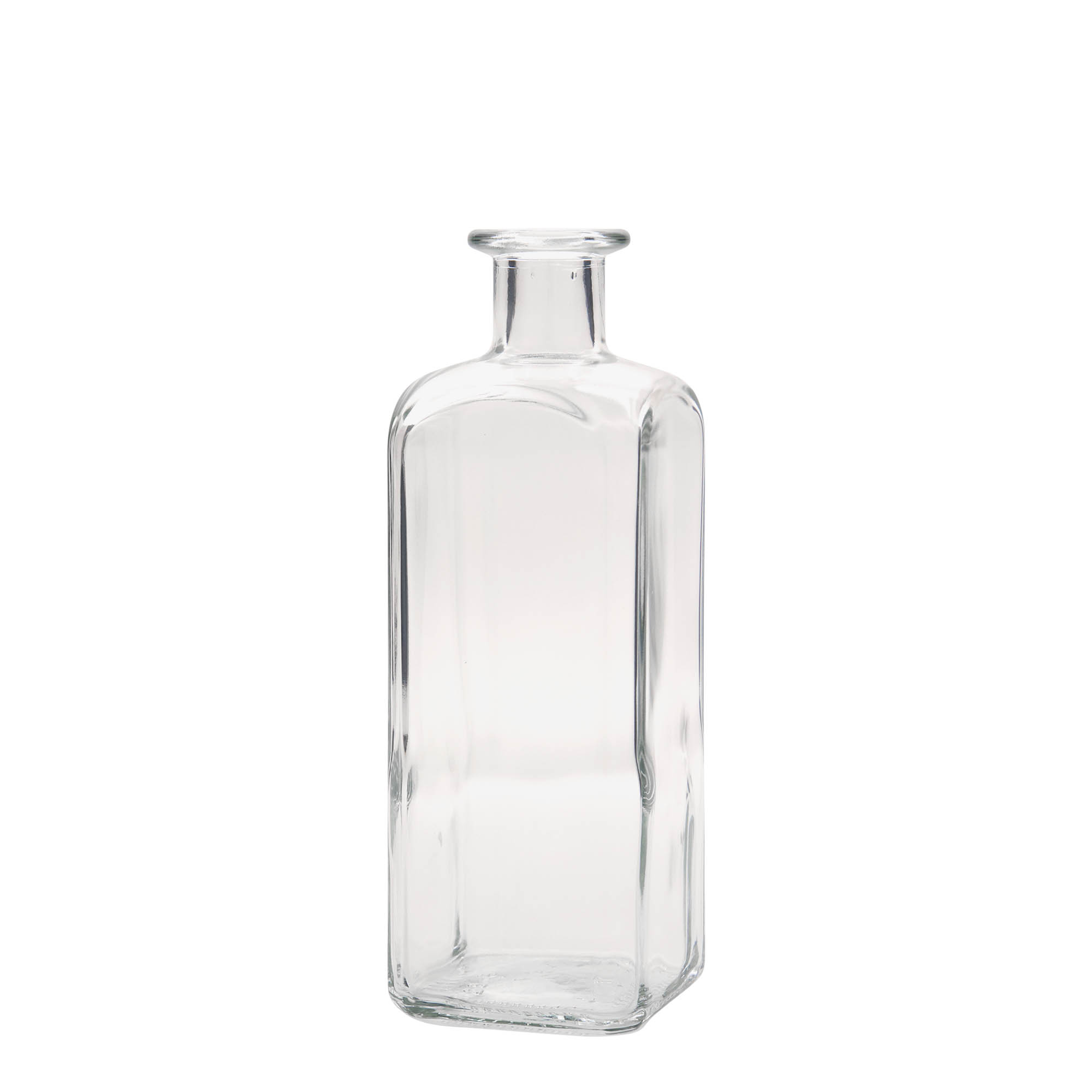 500 ml klaasist apteegipudel 'Carré', ruudukujuline, sulgur: kork