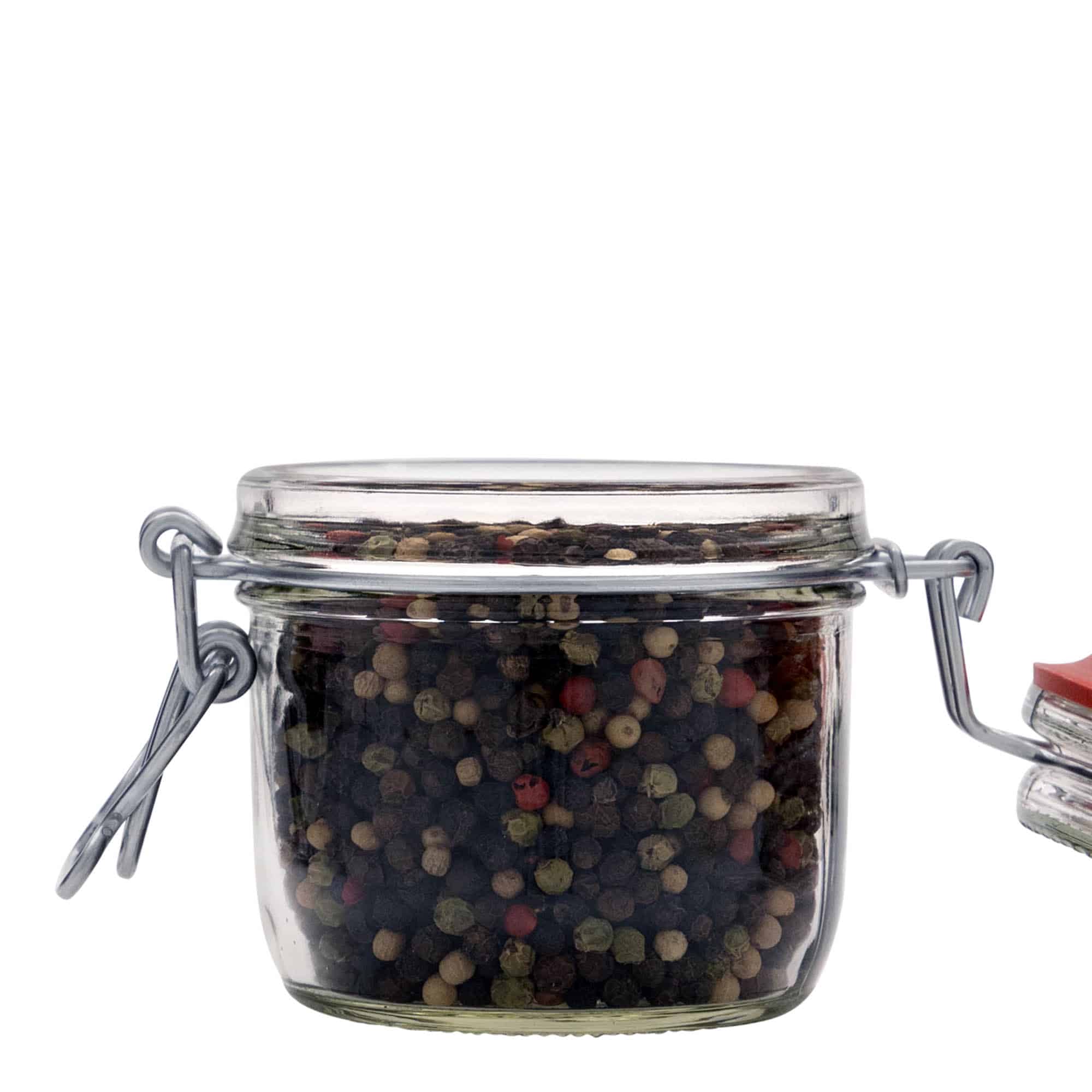 255 ml traadist klambriga klaaspurk, suuava: traadist klambriga sulgur