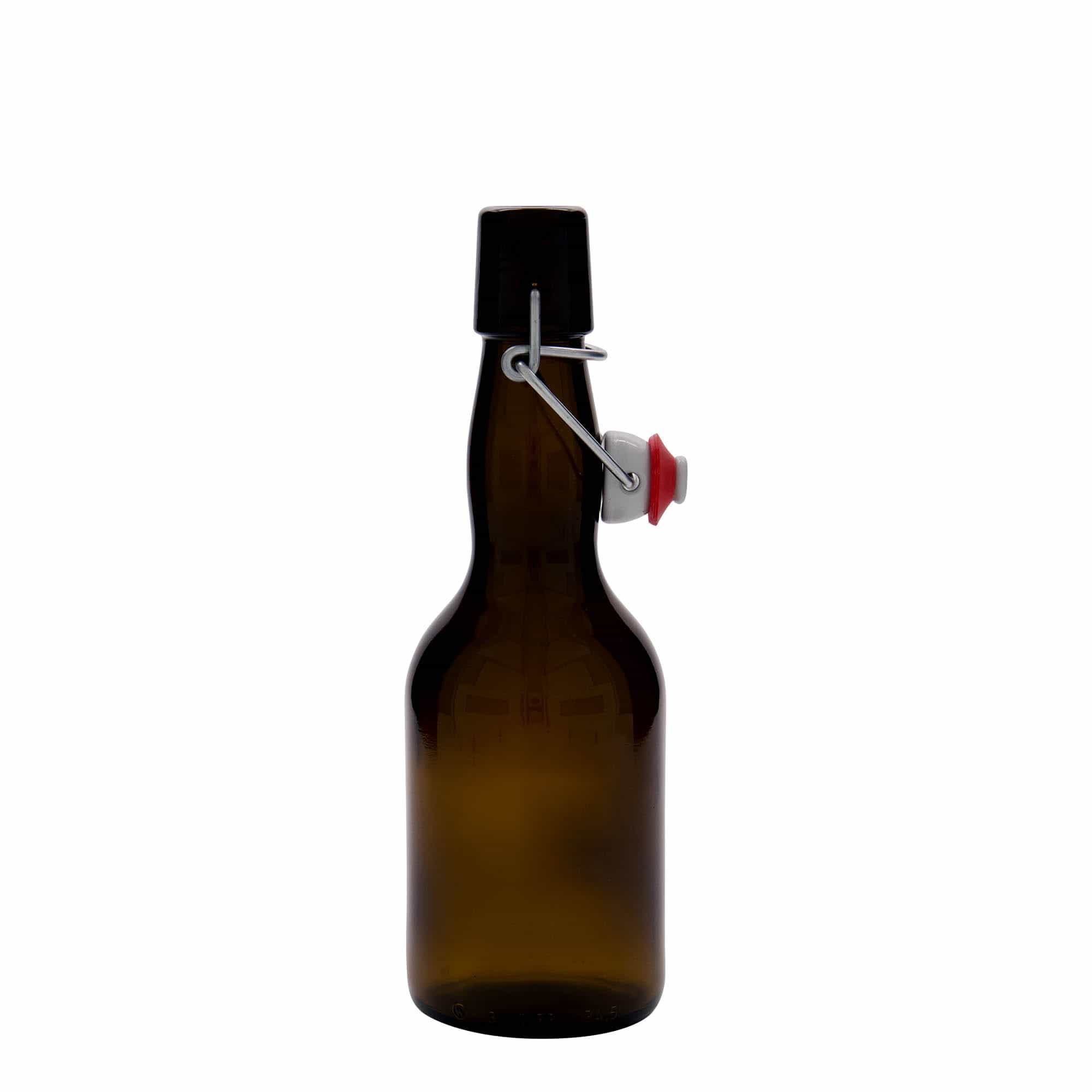 330 ml õllepudel kaelaga, klaas, pruun, suue: klambriga sulgur