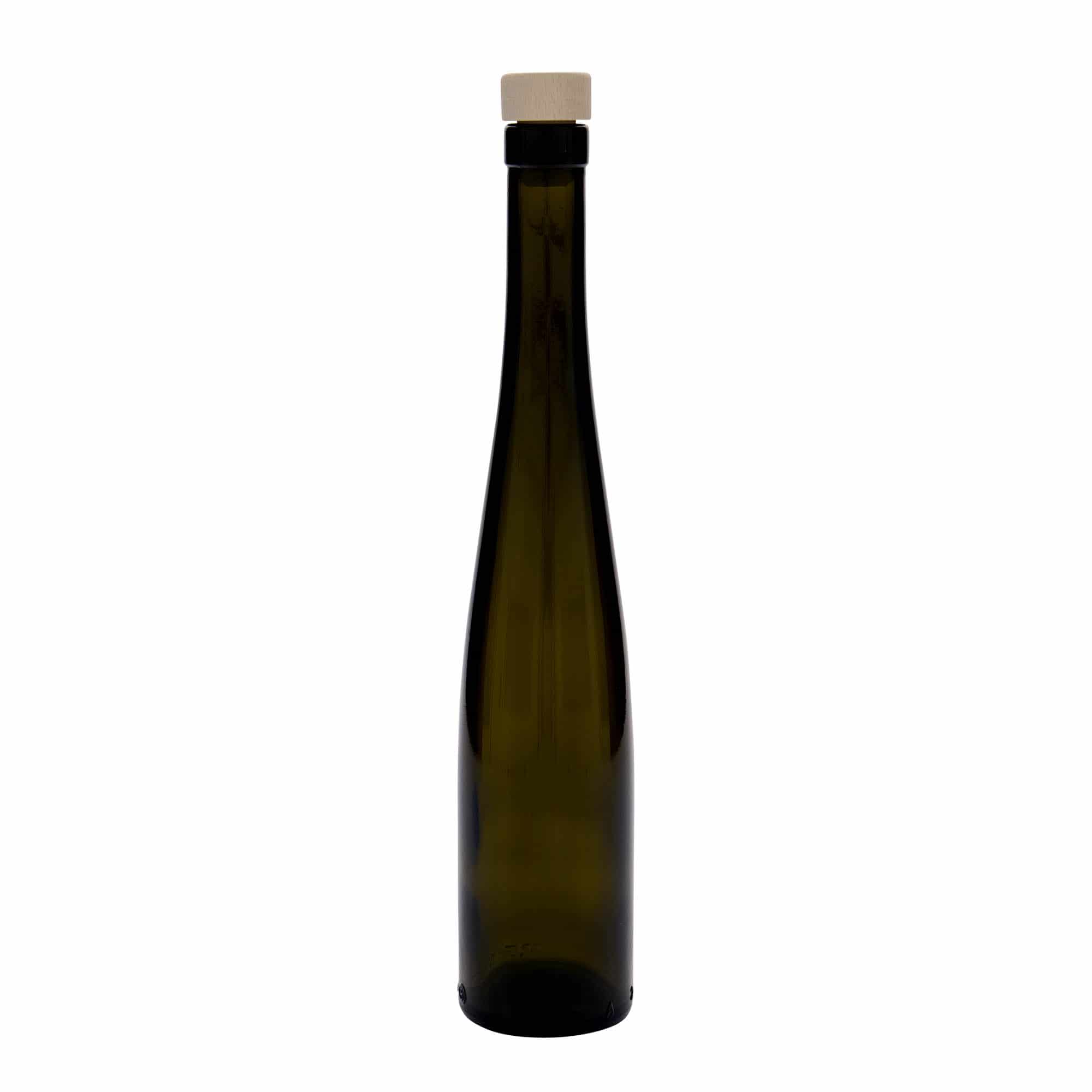 375 ml klaaspudel 'Weinschlegel', antiikroheline, suuava: kork