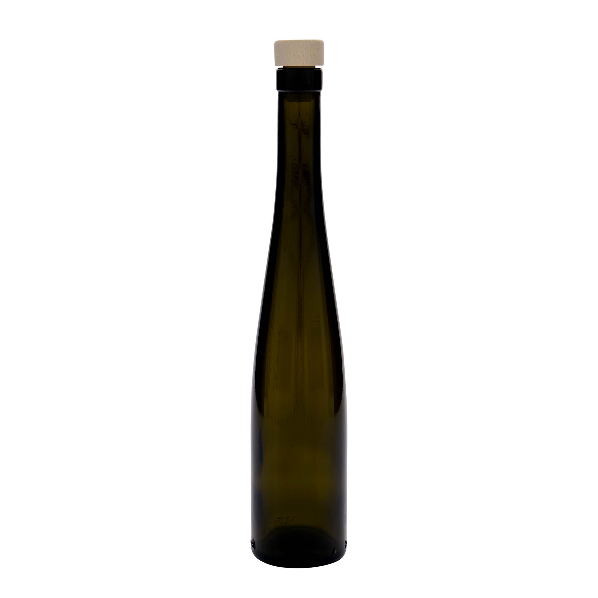 375 ml klaaspudel 'Weinschlegel', antiikroheline, suuava: kork