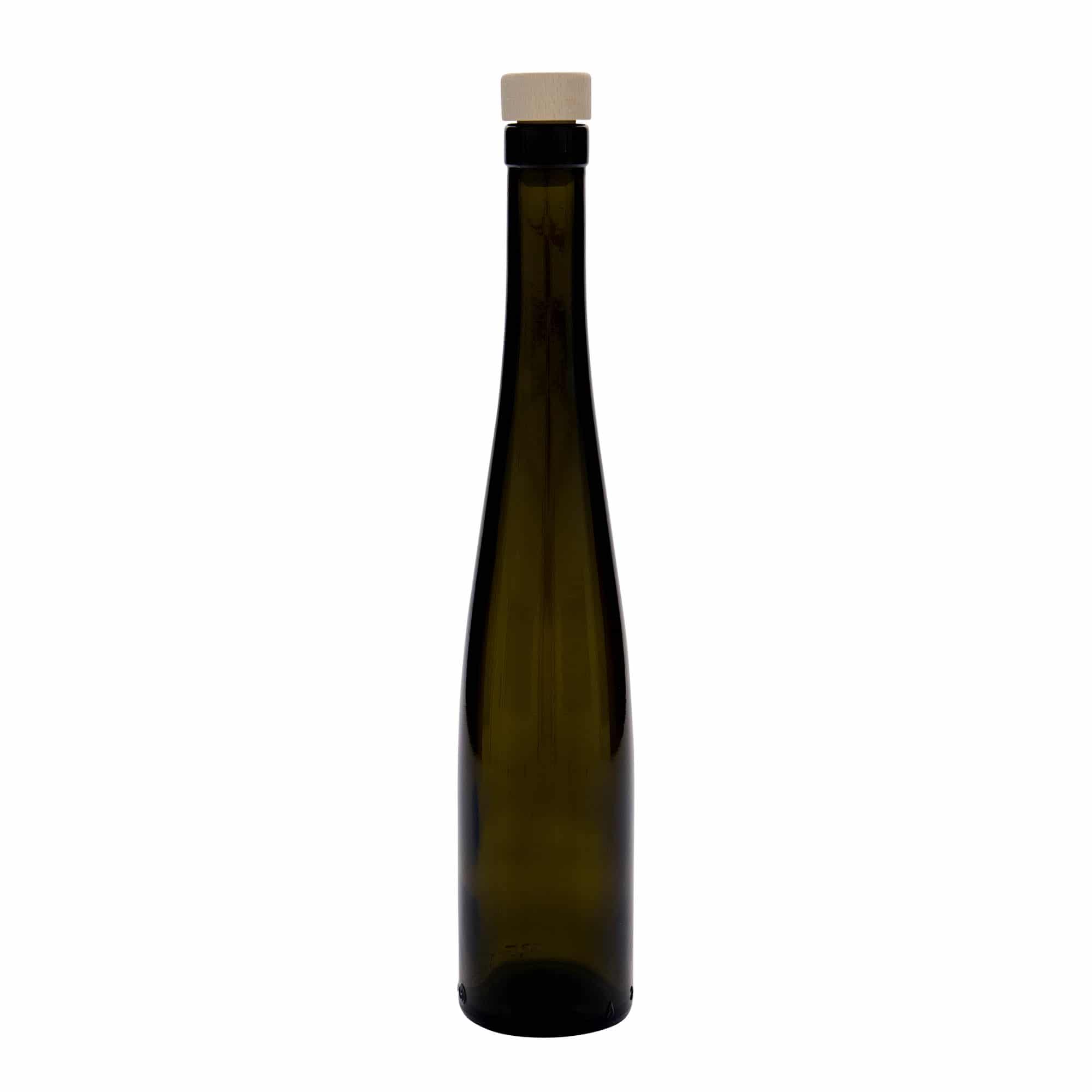 375 ml klaaspudel „Weinschlegel“, antiikroheline, avale: kork