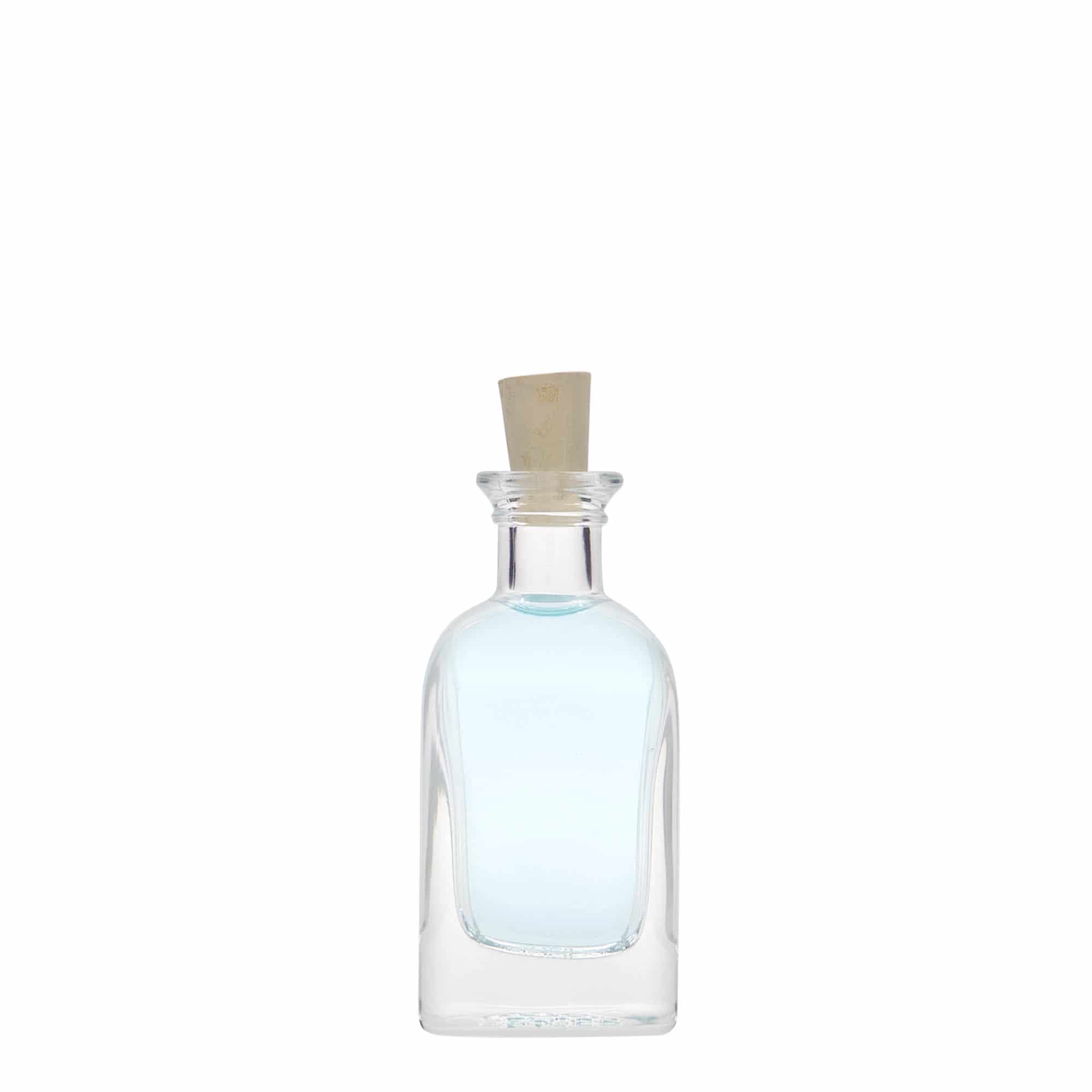 40 ml klaasist apteegipudel 'Carré', ruudukujuline, sulgur: kork