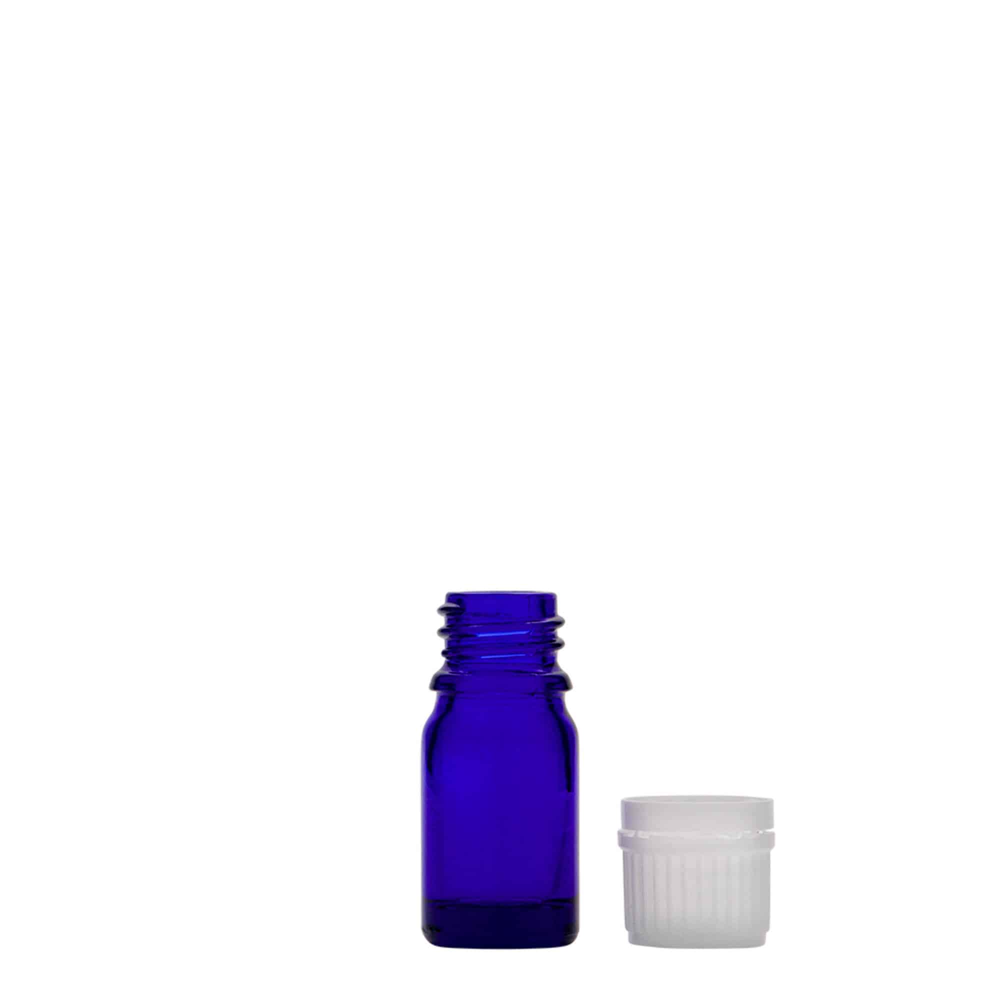 5 ml meditsiinipudel, klaas, kuninglik sinine, avaus: DIN 18