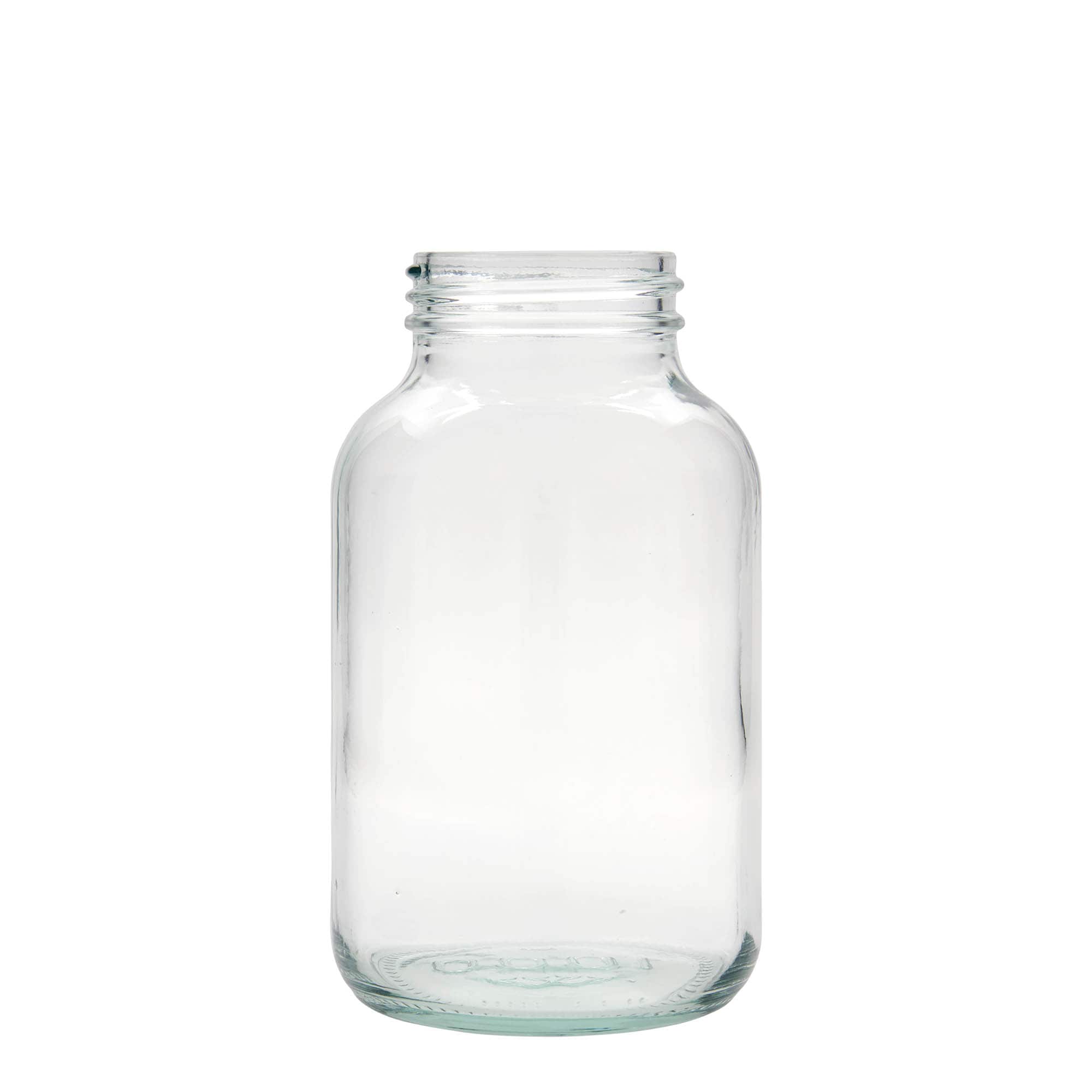 1.000 ml laiakaelne klaaspudel, avale: DIN 68