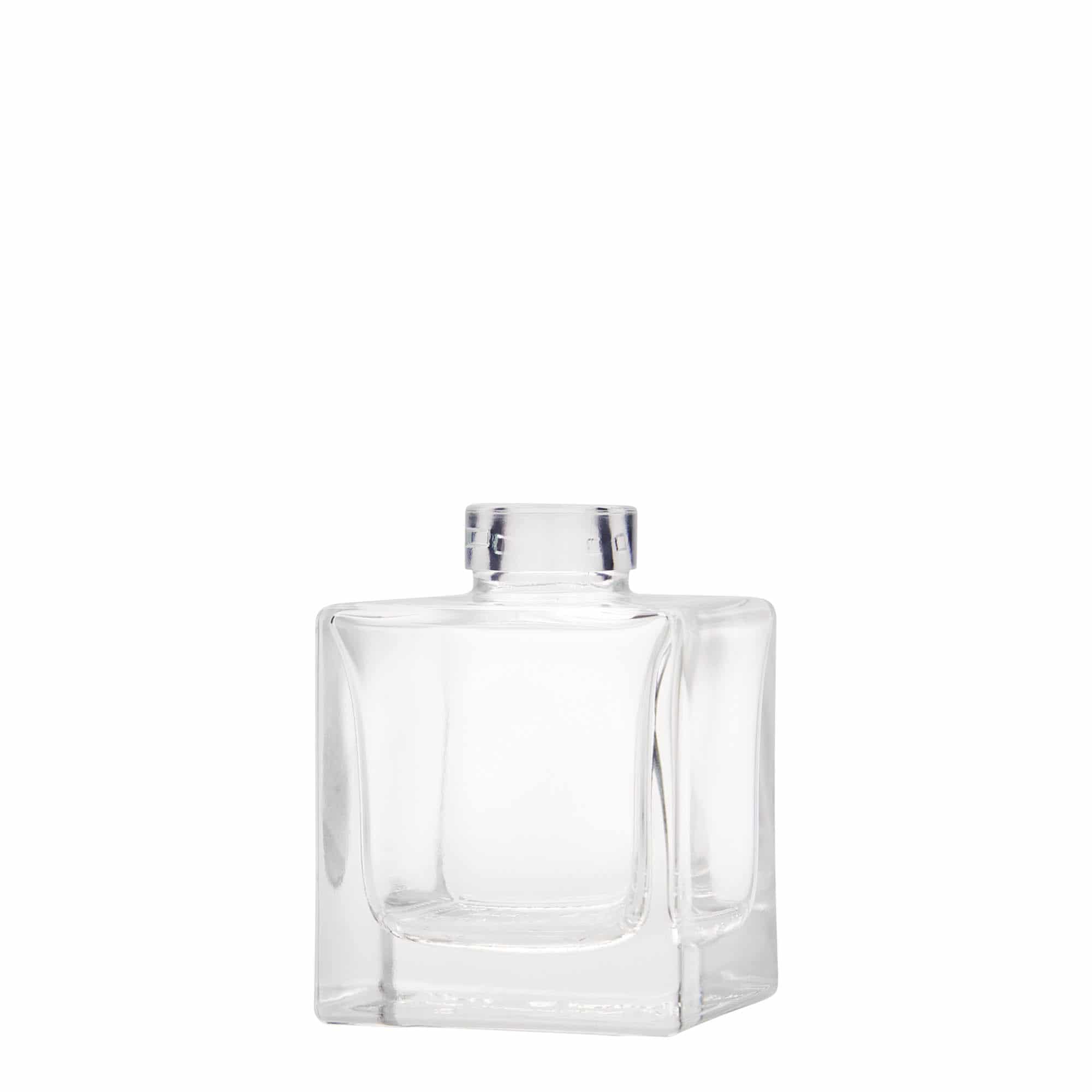 100 ml klaaspudel 'Cube', ruudukujuline, sulgur: kork