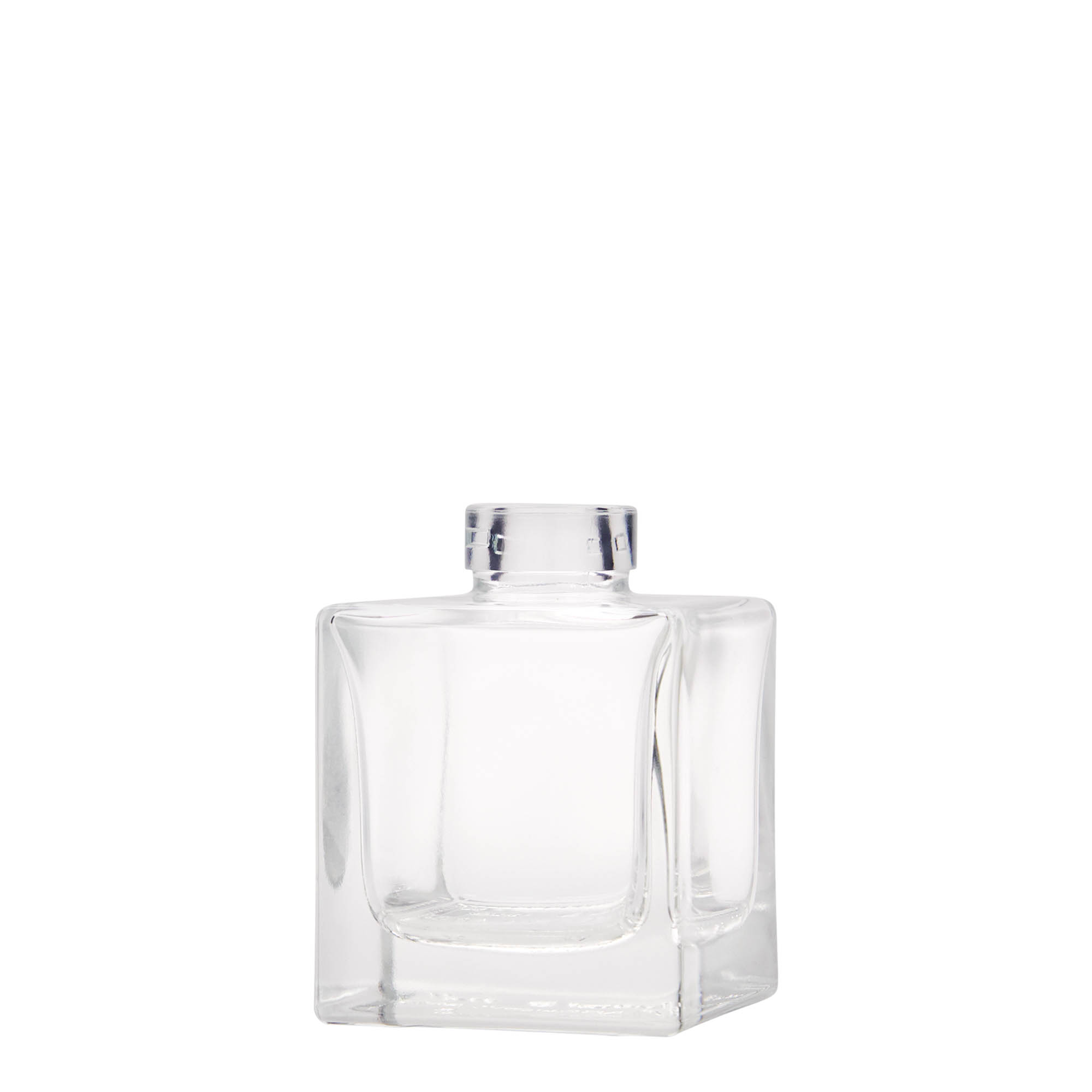 100 ml klaaspudel 'Cube', ruudukujuline, sulgur: kork