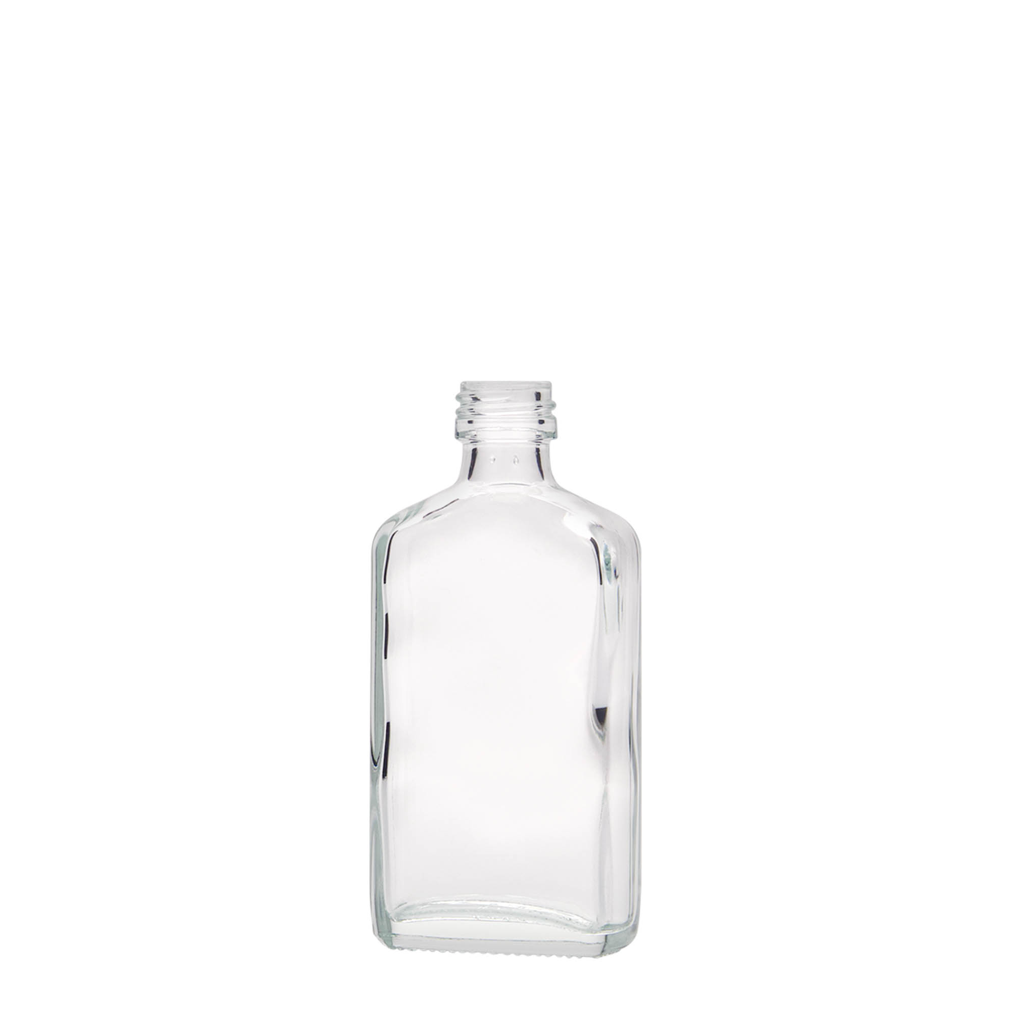50 ml taskupudel, ristkülikukujuline, klaas, suuava: PP 18 50 ml taskupudel, ristkülikukujuline, klaas, suuava: PP 18