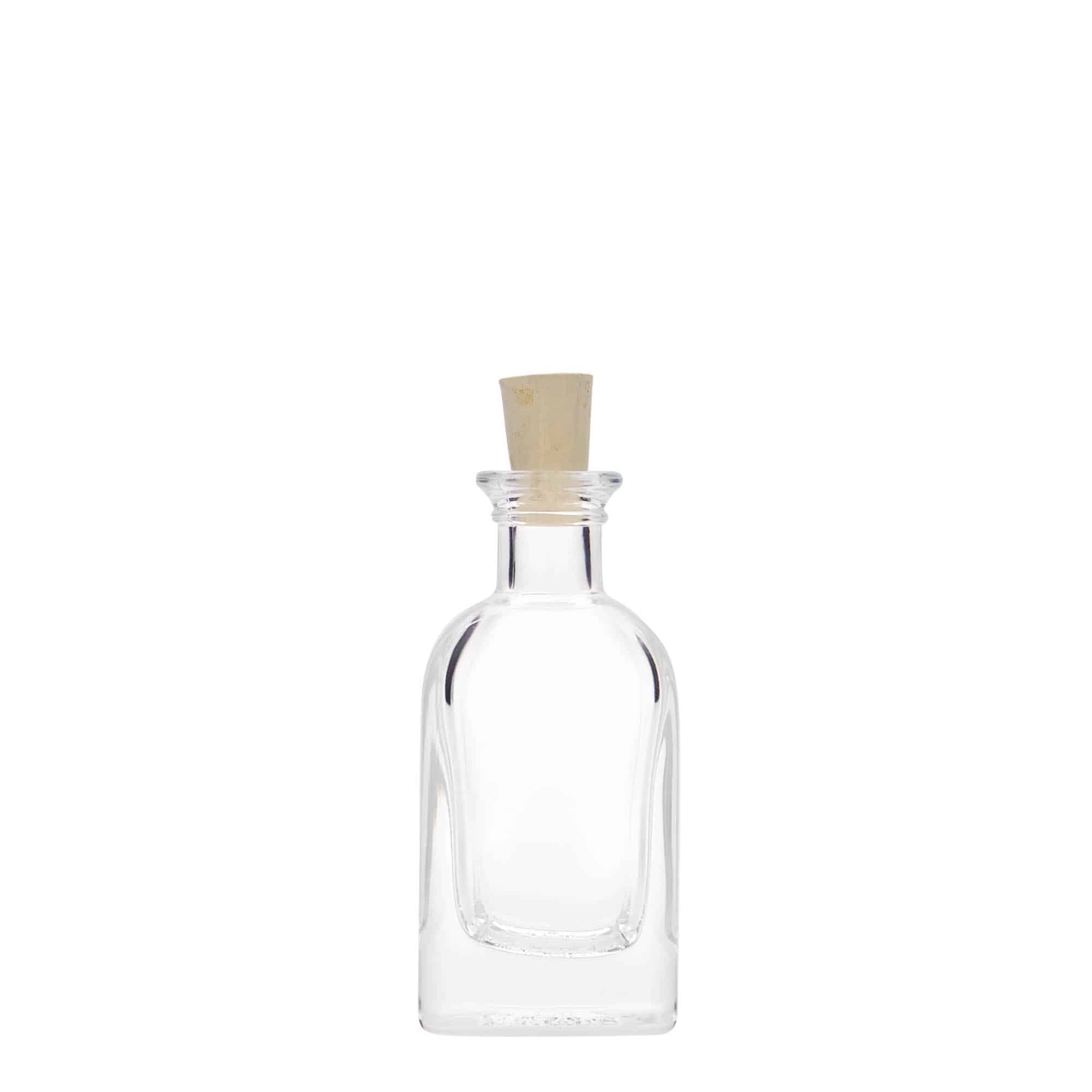 40 ml klaasist apteegipudel 'Carré', ruudukujuline, sulgur: kork
