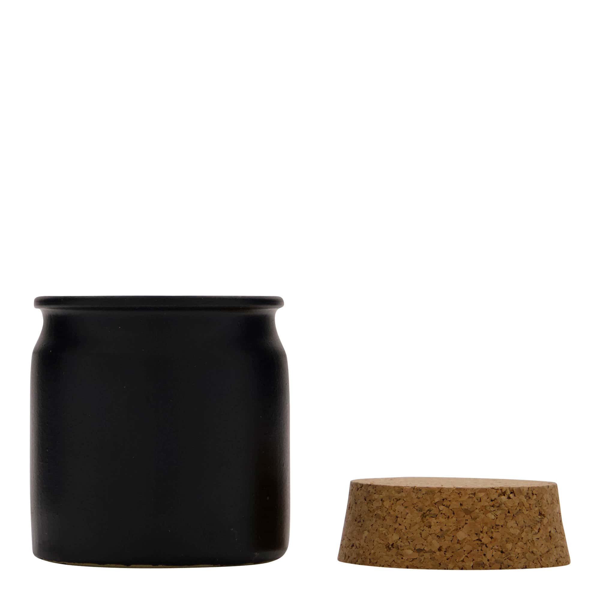 160 ml kivikeraamiline anum, keraamika, must, sulgur: kork