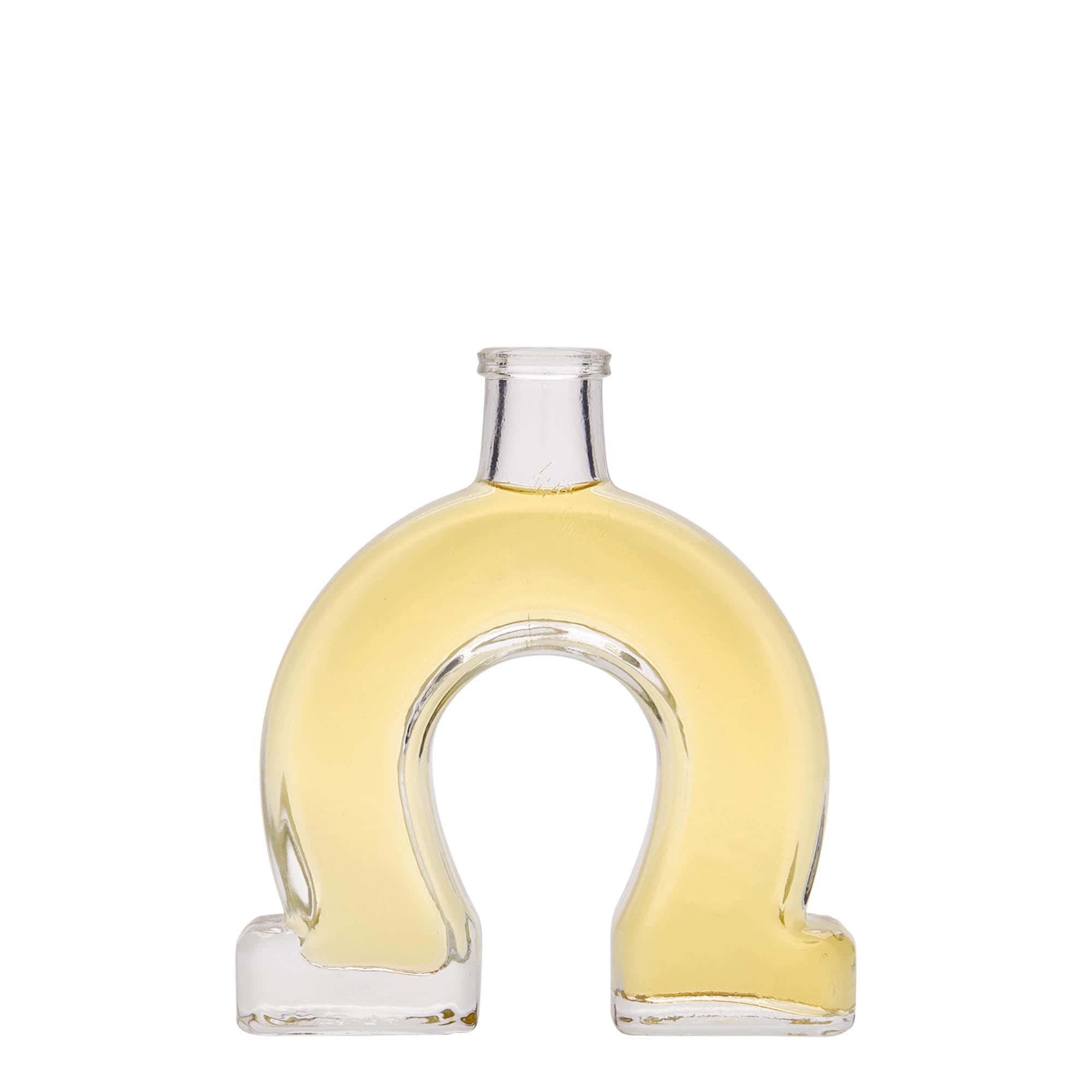100 ml klaaspudel 'Hobuseraud', suuava: kork