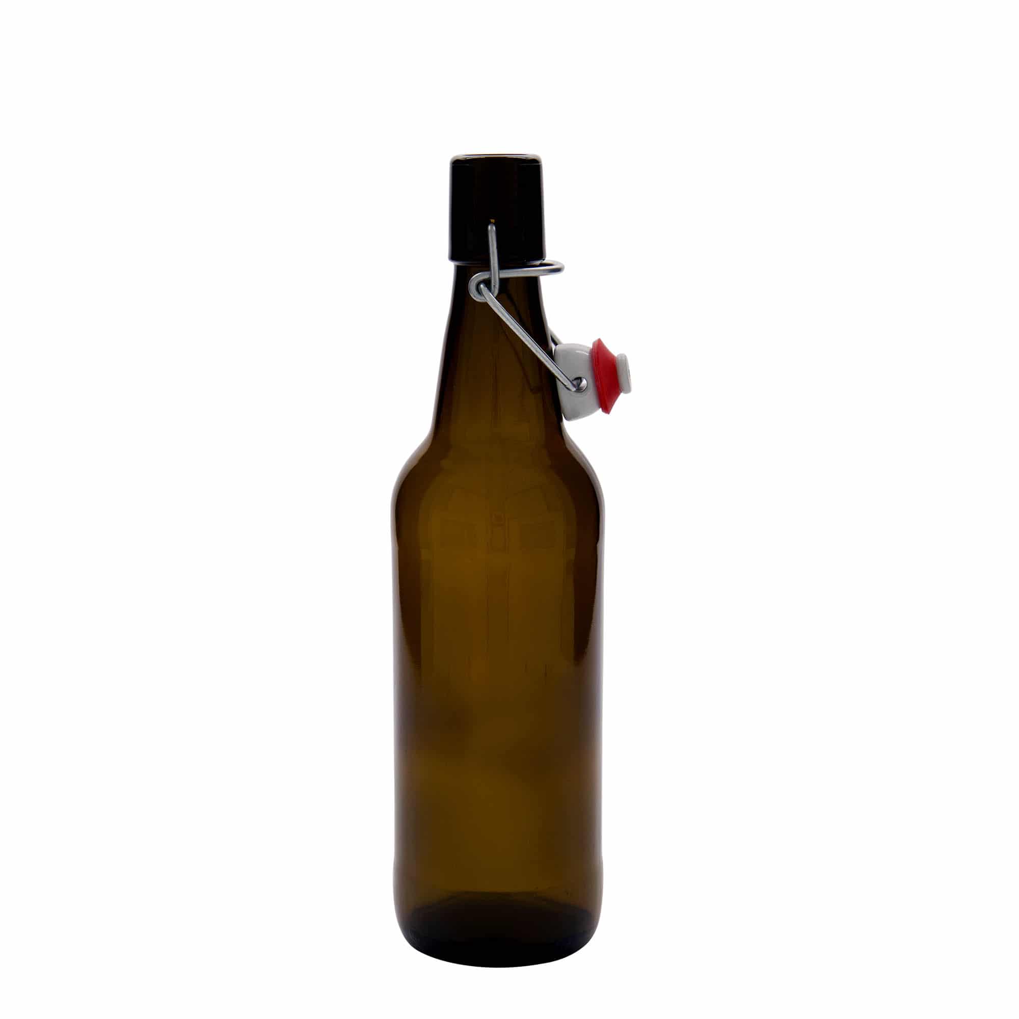 500 ml õllepudel, klaas, pruun, sulgur: traatkork