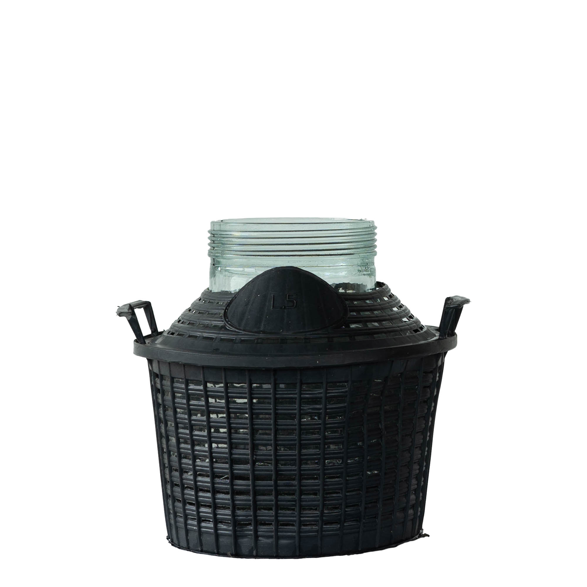 5 l pallonpudel laiaga kaelaga, klaas, ava: keeratava korgiga