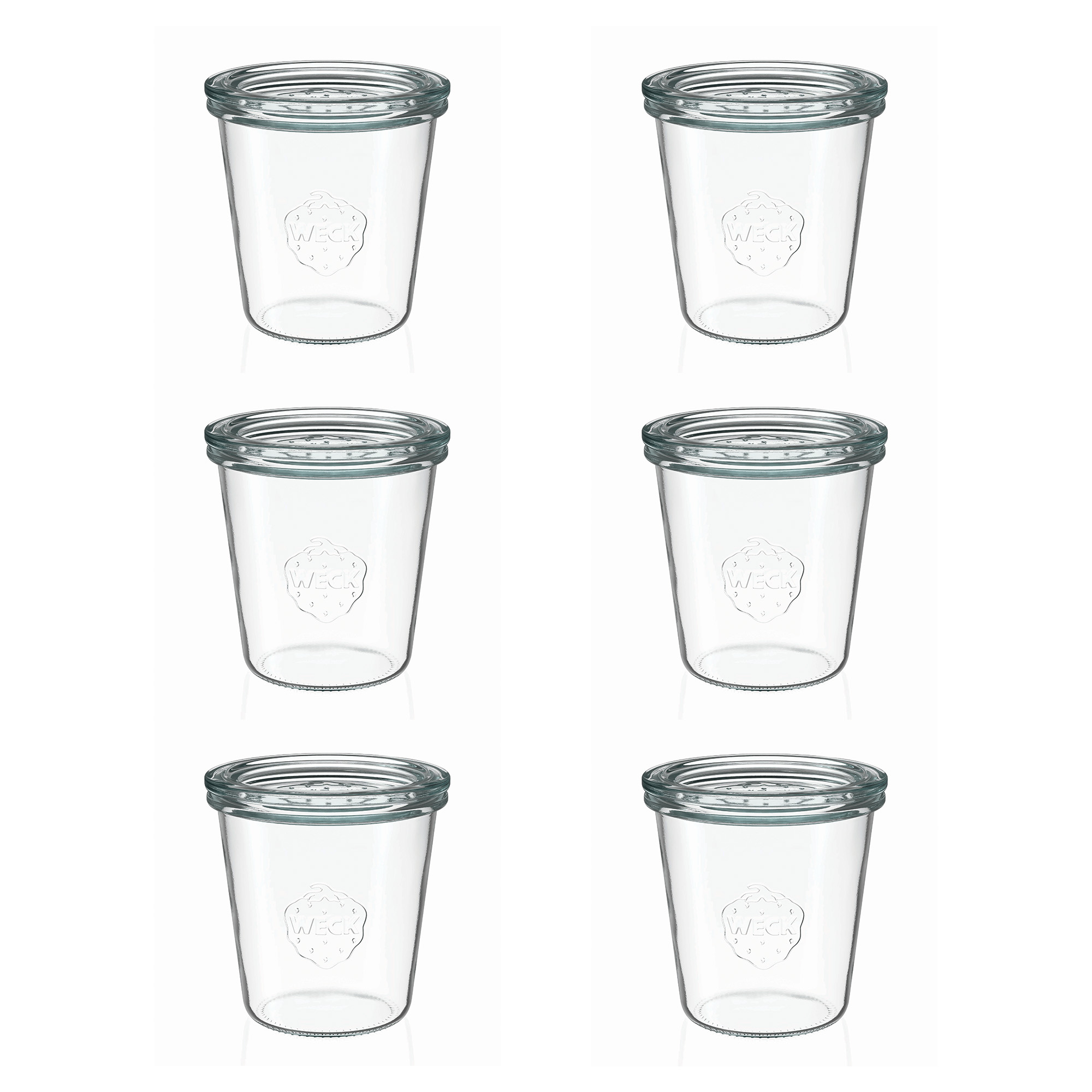 6x 290 ml kõrge WECK-klaaspurk klaaskaanega RR 80