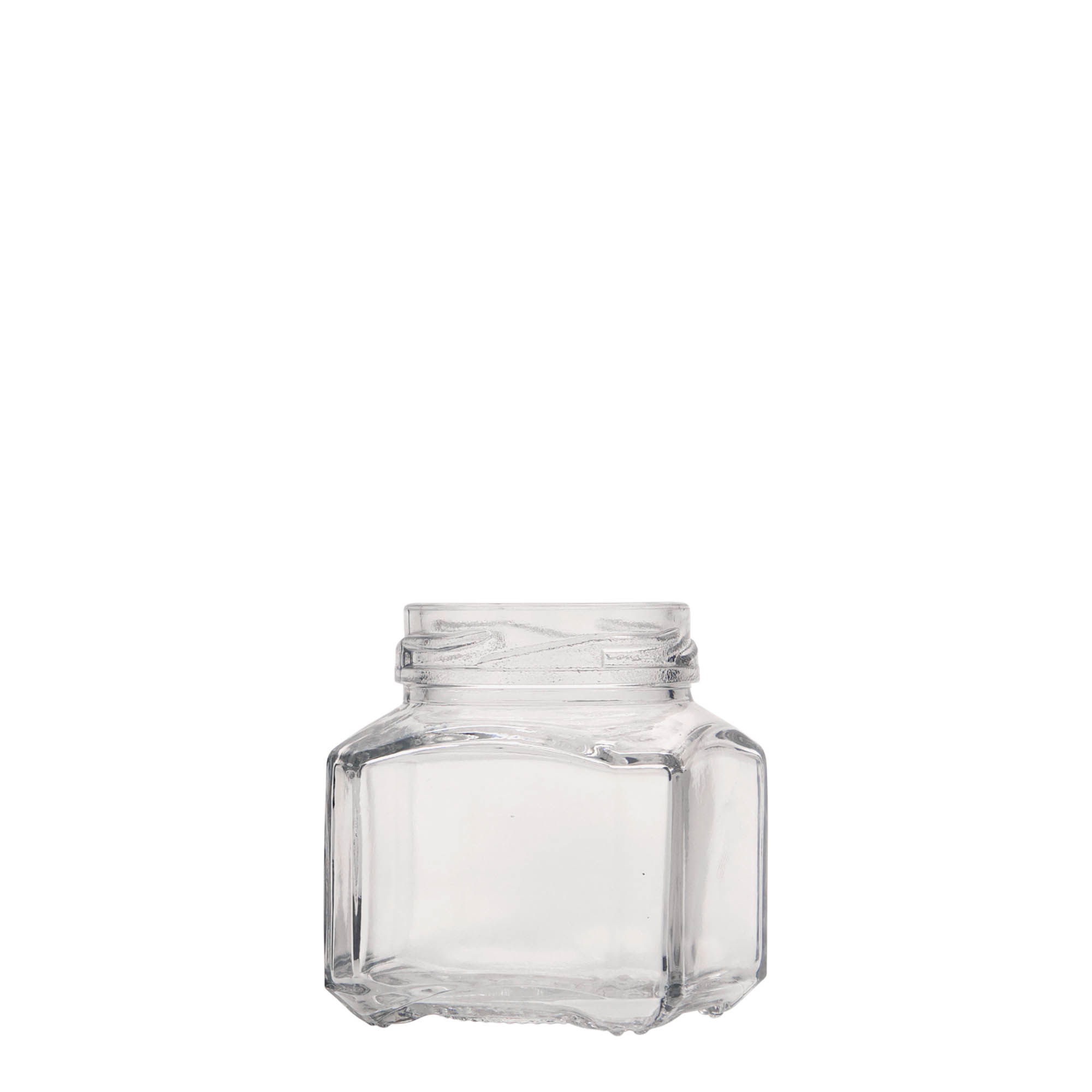106 ml ruudukujuline klaaspurk 'Milano', suuava: Twist-Off (TO 48)