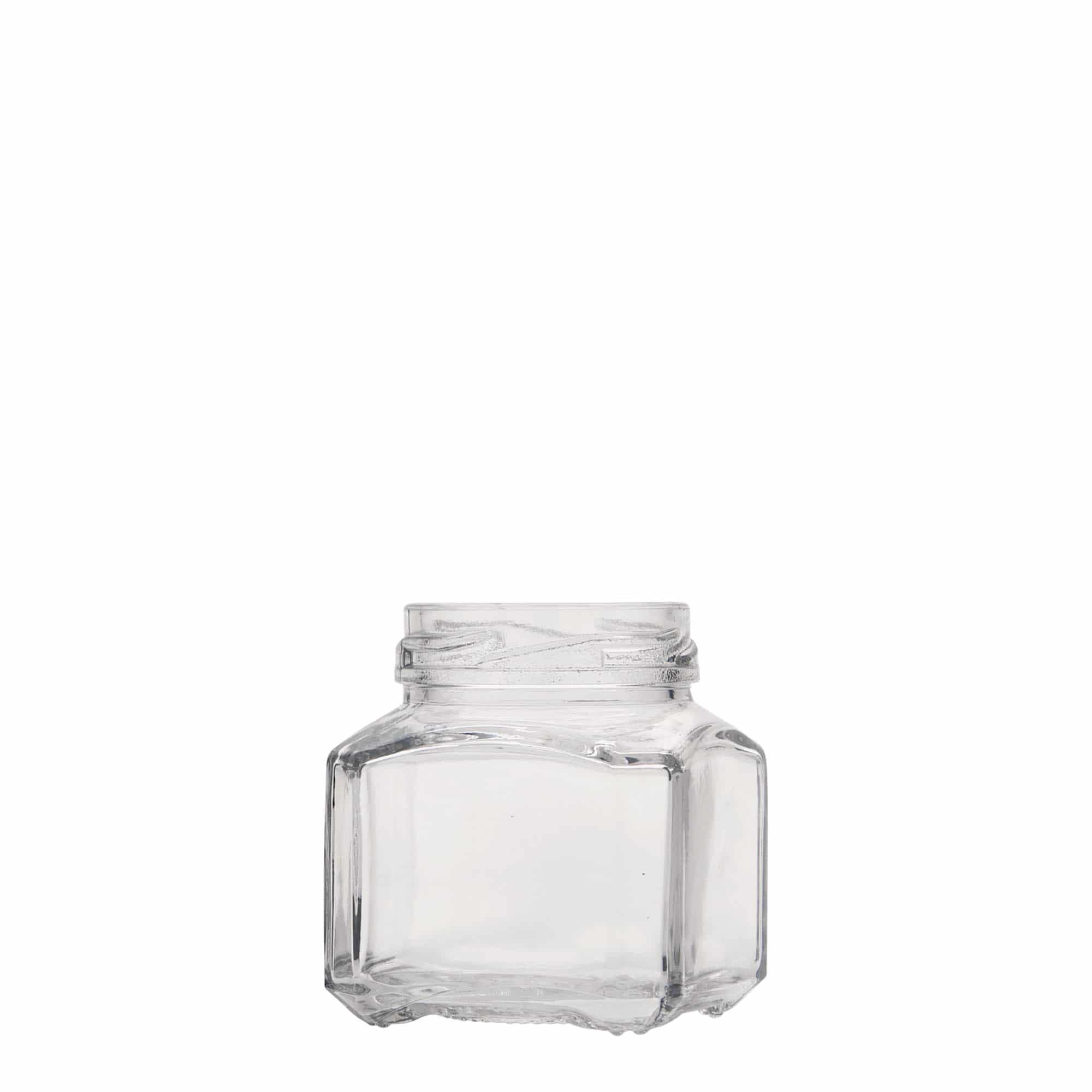 106 ml ruudukujuline klaaspurk „Milano“, avale: Twist-Off (TO 48)