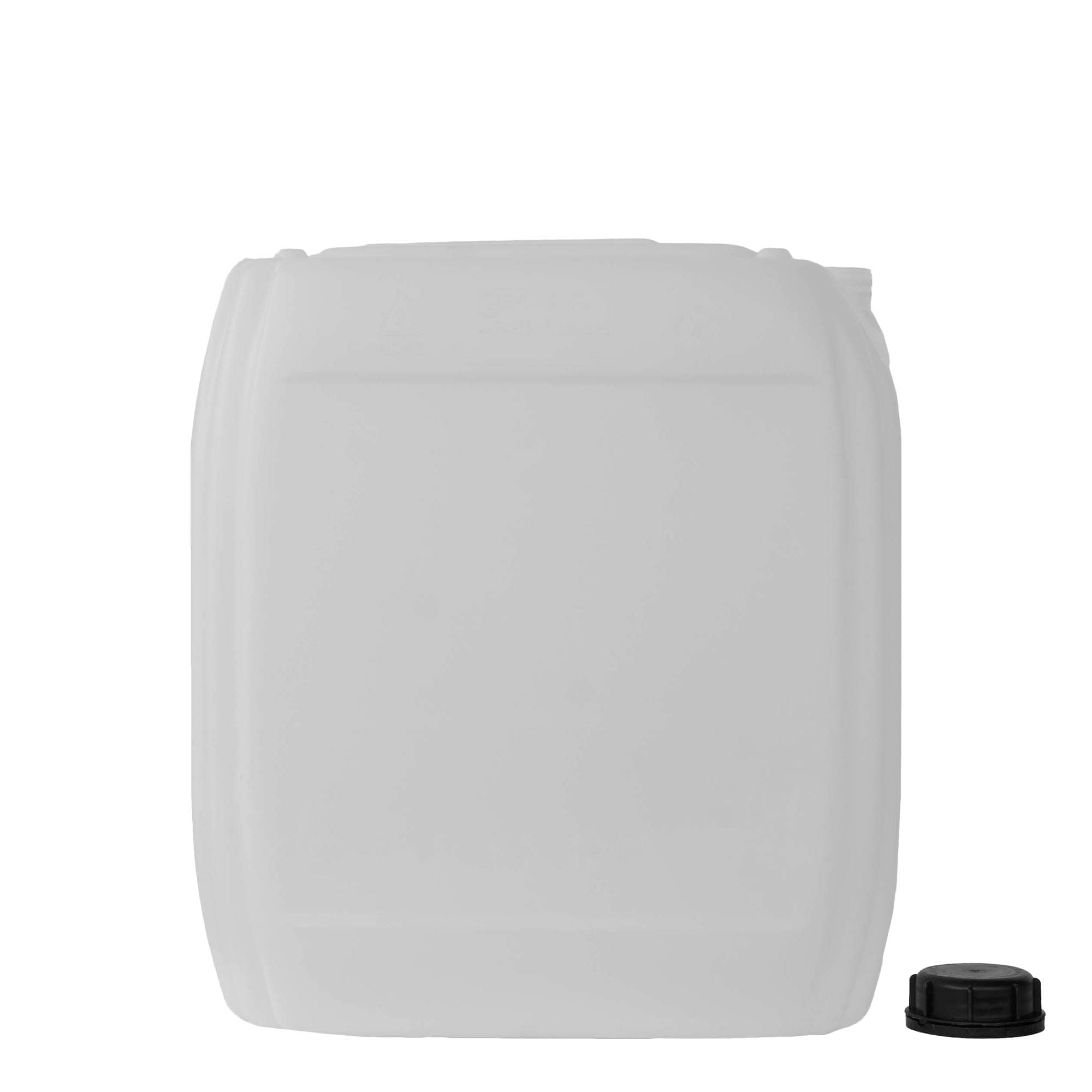 25 l kanister, ristkülikukujuline, HDPE-plastik, naturaalne, ava: ND 60