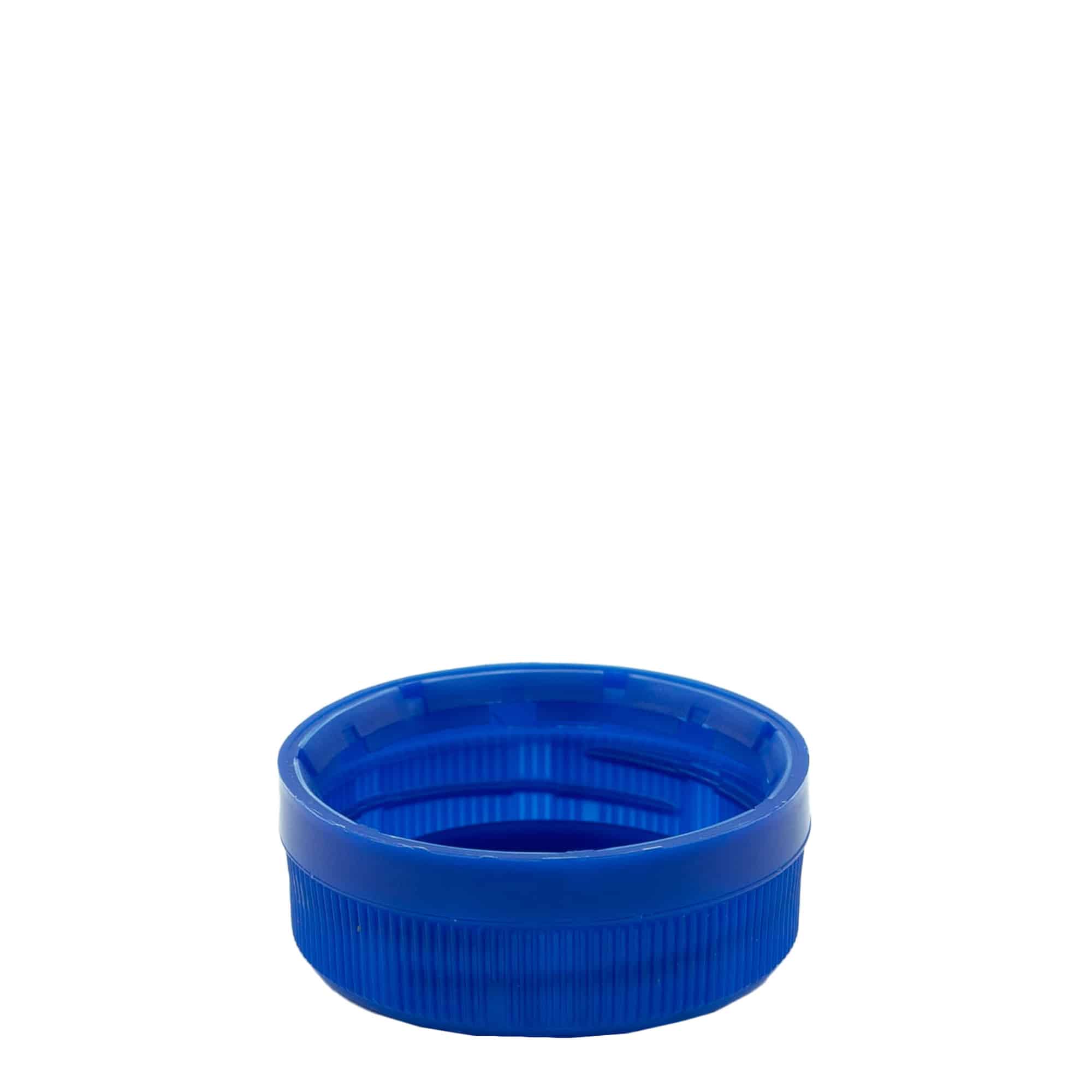 Keeratav kork kahe algusega keermega, PE-plast, sinine, sulguri tüüp: PET 38 mm