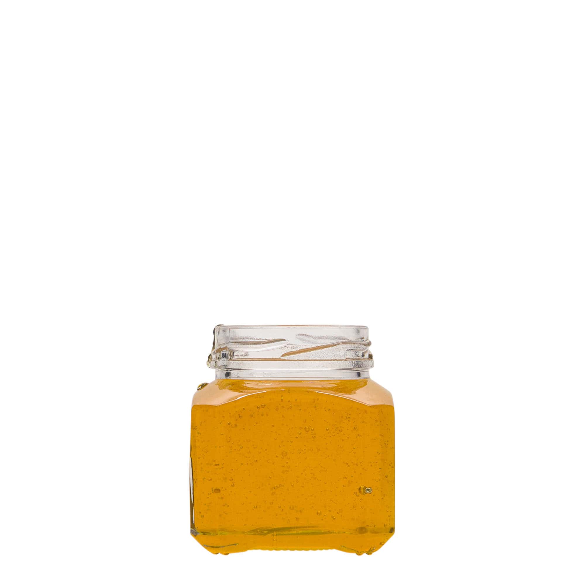 106 ml ruudukujuline klaaspurk „Milano“, avale: Twist-Off (TO 48)