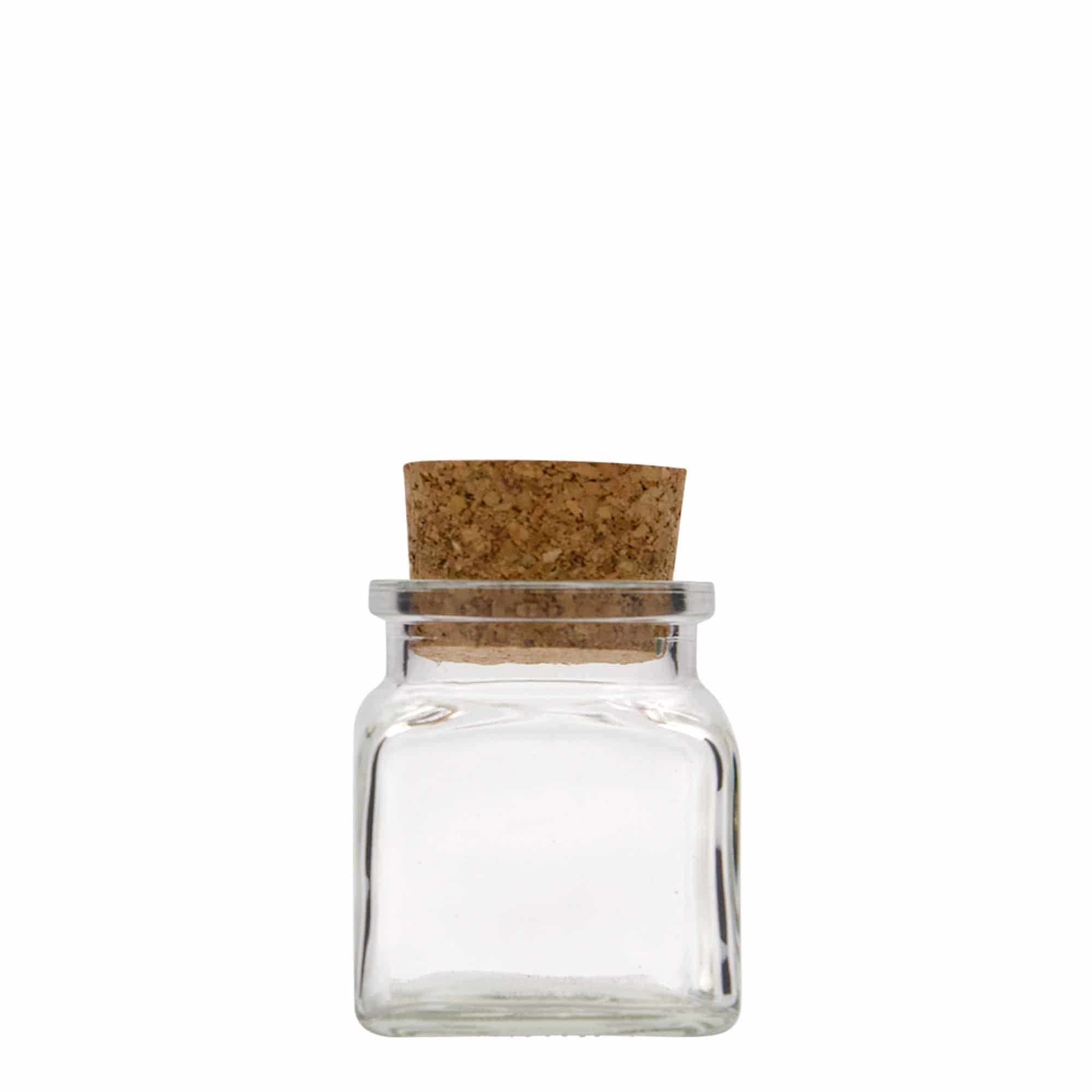 120 ml korgiga anum, ruudukujuline, sulgur: kork