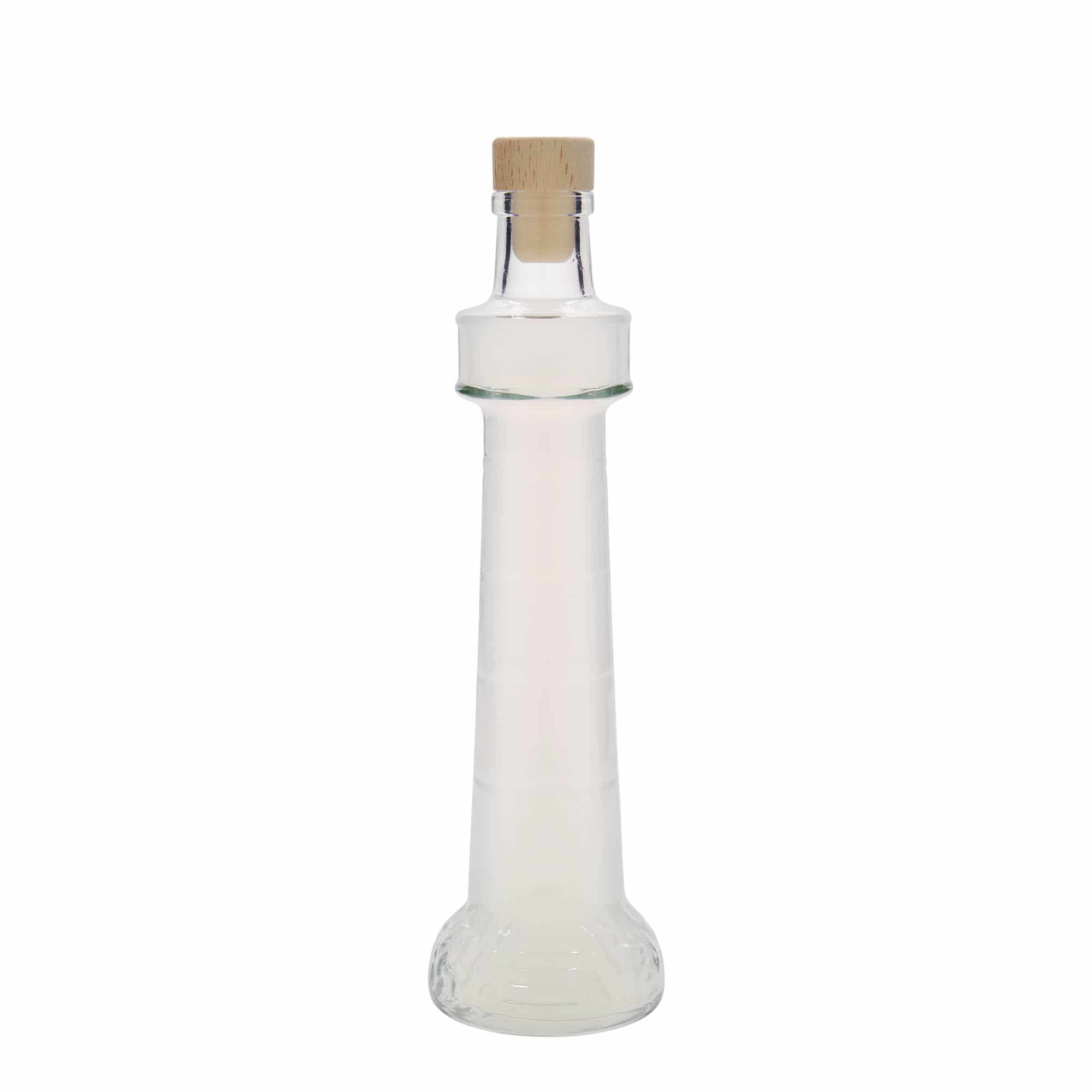 200 ml klaaspudel 'Leuchtturm', suu: kork