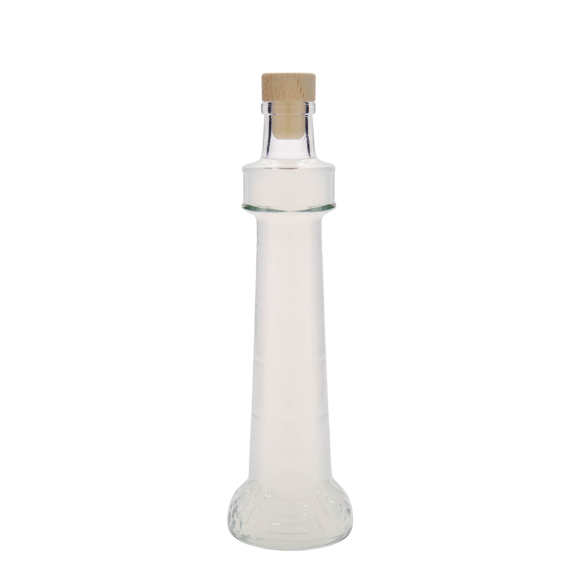 200 ml klaaspudel 'Leuchtturm', suu: kork