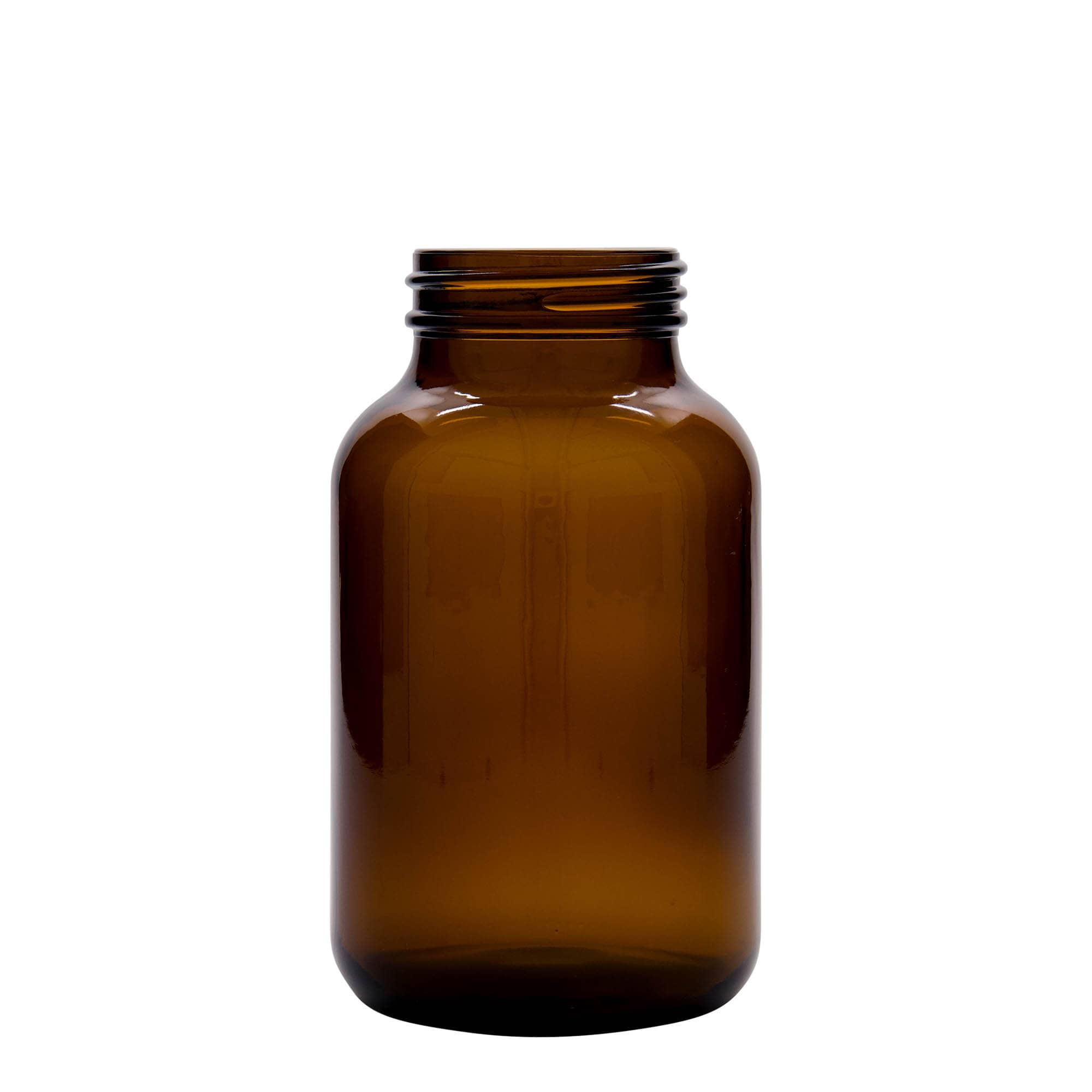 1.000 ml laia kaelaga klaaspurk, pruun, suuava: DIN 68
