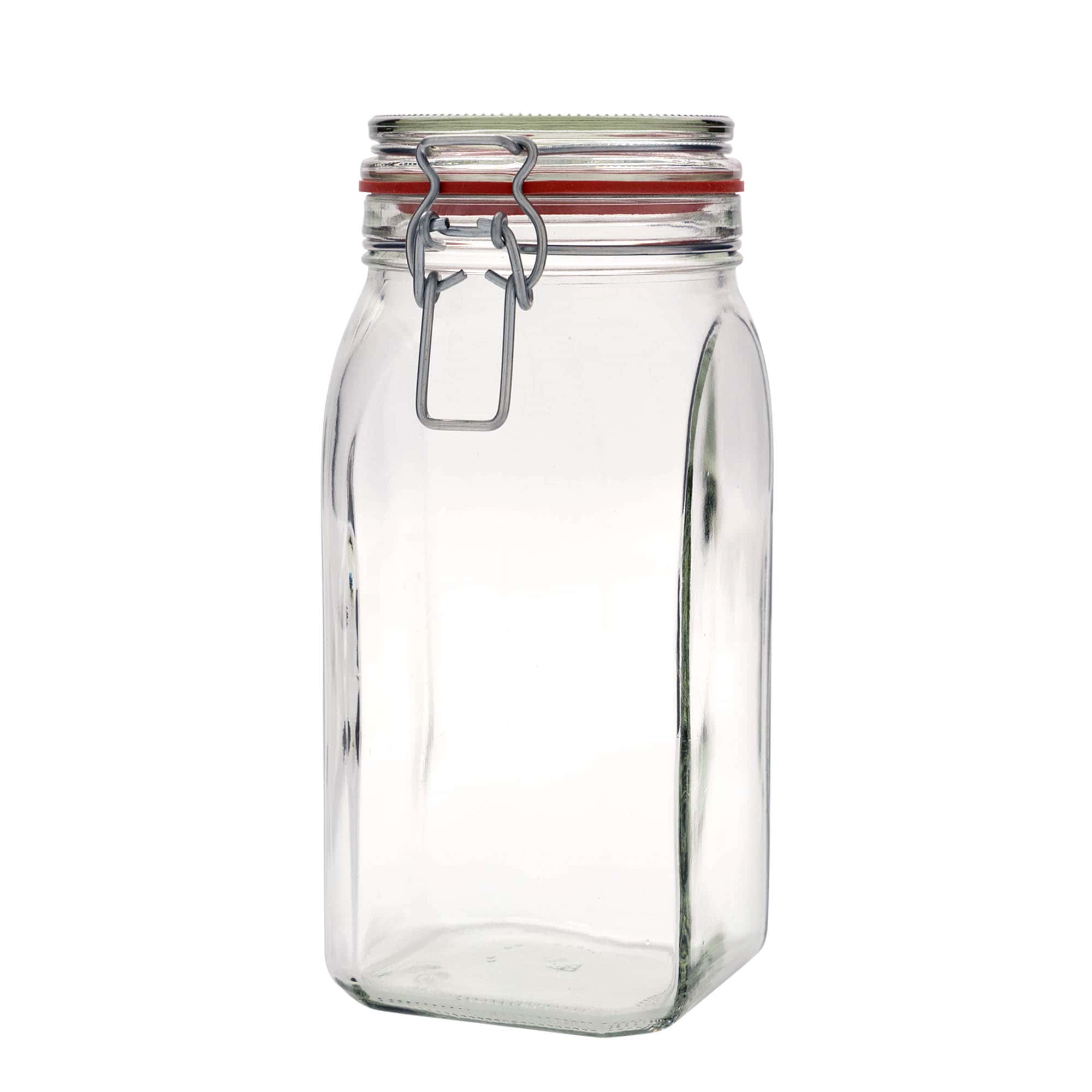 1,540 ml traadiga sulguriga klaaspurk, ruudukujuline, avale: traadiga sulgur