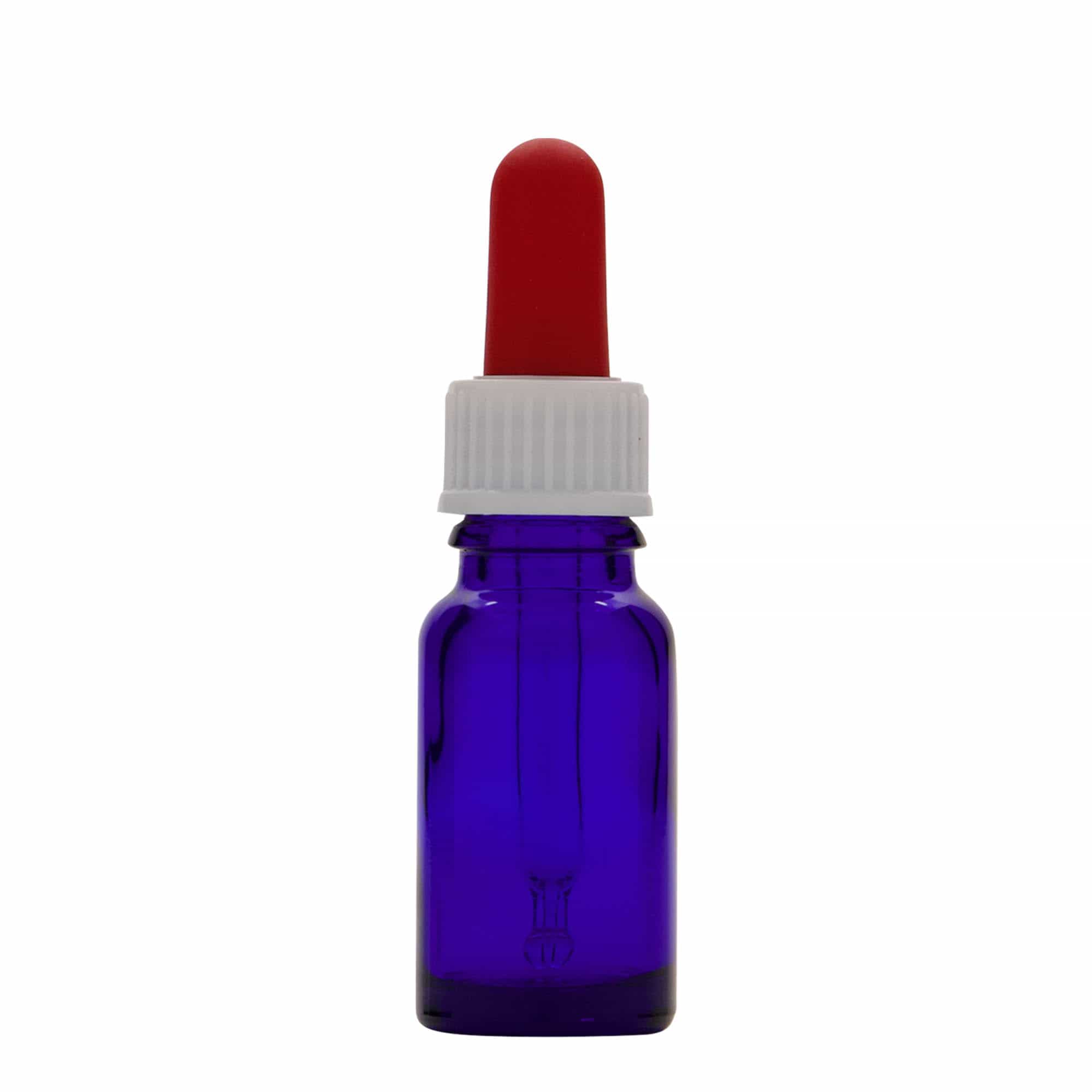 10 ml tilguti pudel meditsiiniks, klaas, kuninglik sinine-punane, avale: DIN 18