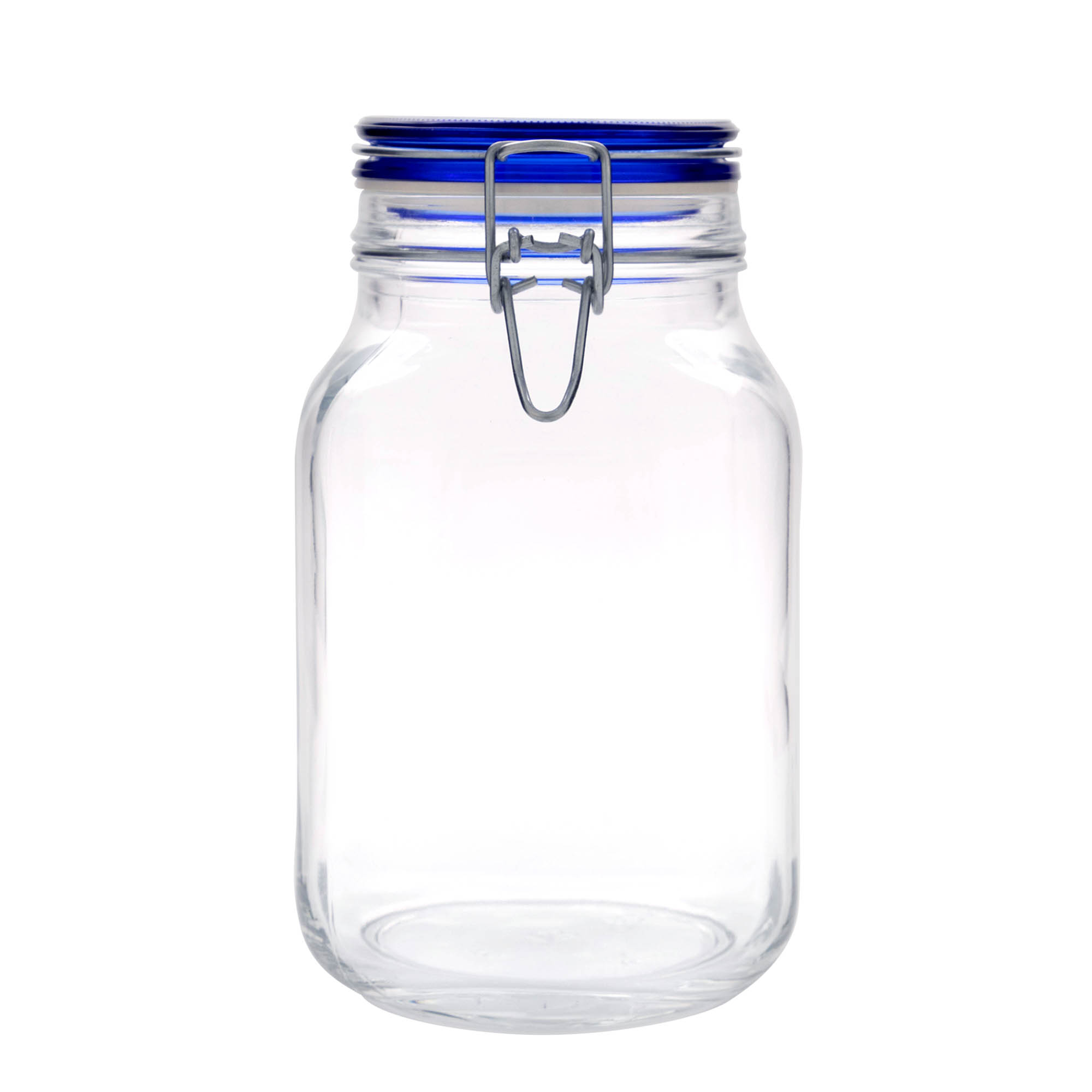 2 000 ml traadiklambri kaanega klaaspurk 'Fido' sinise kaanega, ruudukujuline, ava: traadiklambri sulgur 2 000 ml traadiklambri kaanega klaaspurk 'Fido' sinise kaanega, ruudukujuline, ava: traadiklambri sulgur