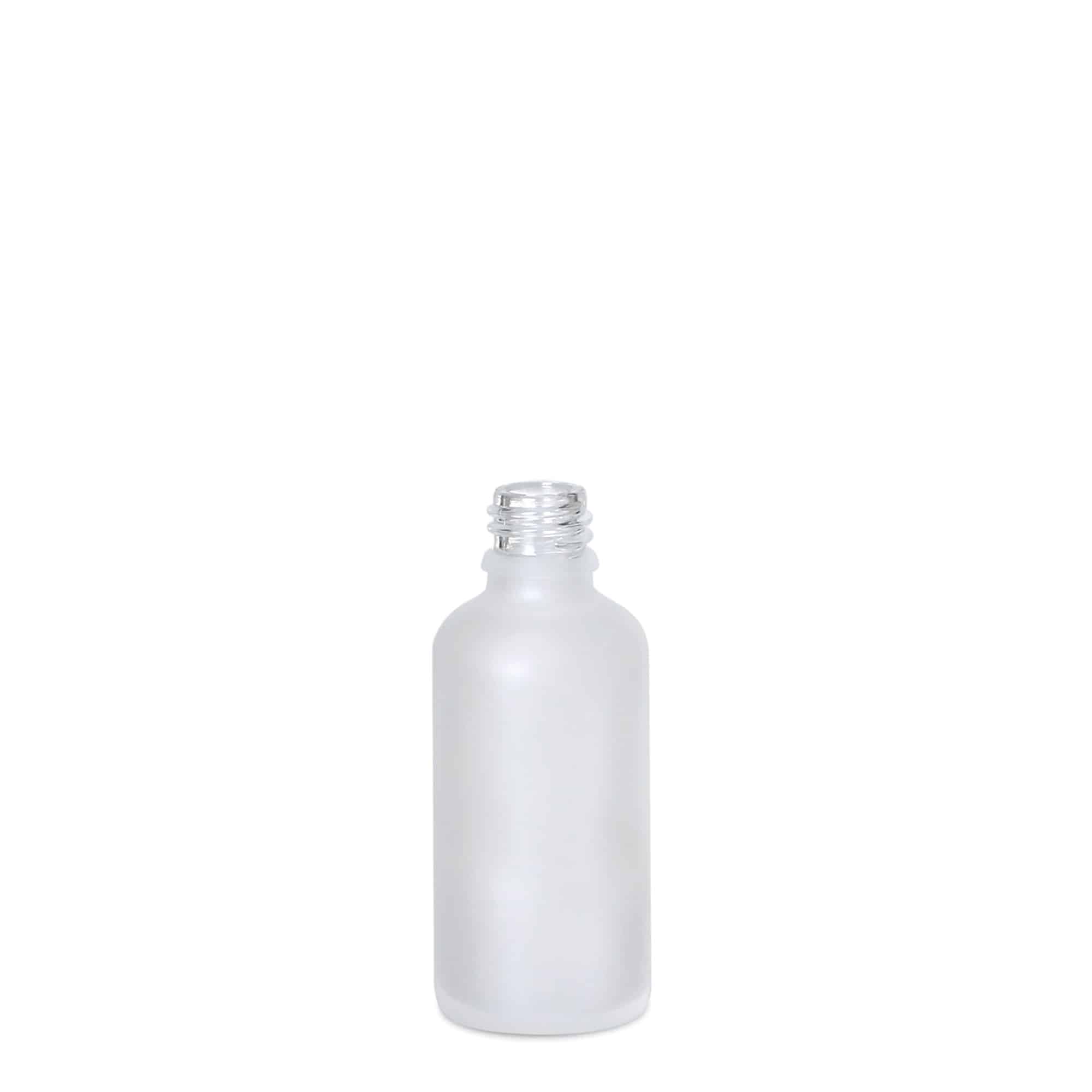 50 ml meditsiinipudel, klaas, matt, suuavale: DIN 18 50 ml meditsiinipudel, klaas, matt, suuavale: DIN 18