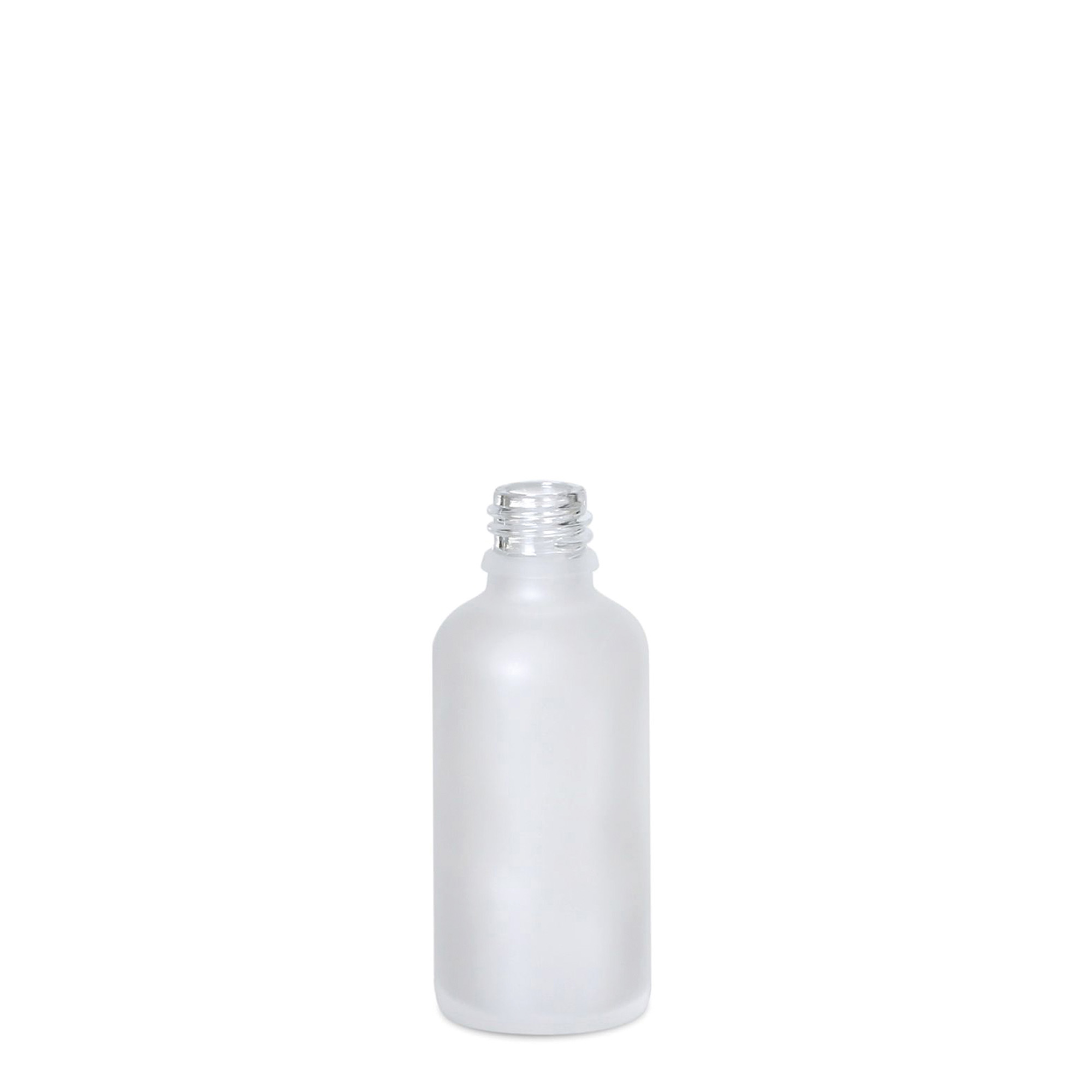50 ml meditsiinipudel, klaas, härmatatud, suuava: DIN 18