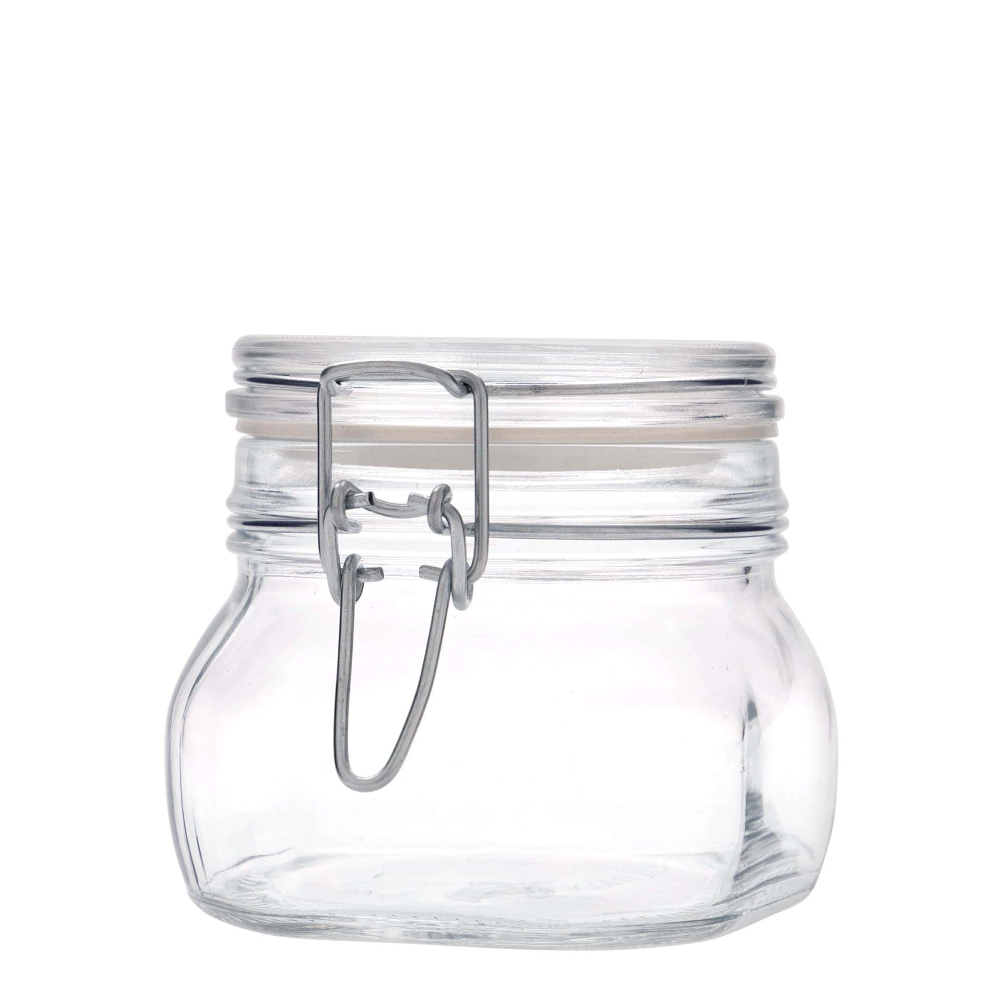 500 ml traadist sulguriga klaaspurk 'Fido', ruudukujuline, suu: traadist sulgur