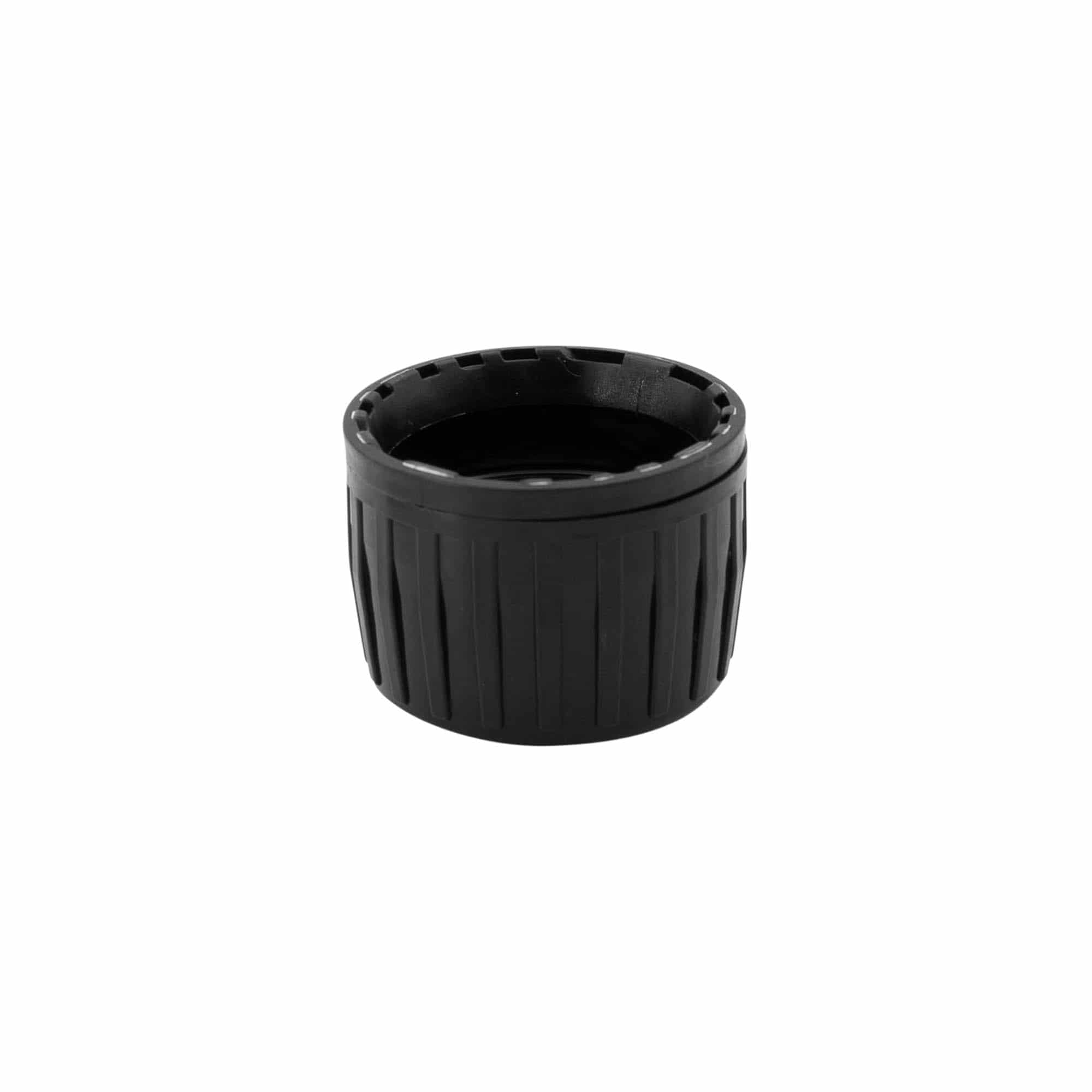 Kruvikork originaalsus, PP-plast, must, avamiseks: DIN 28