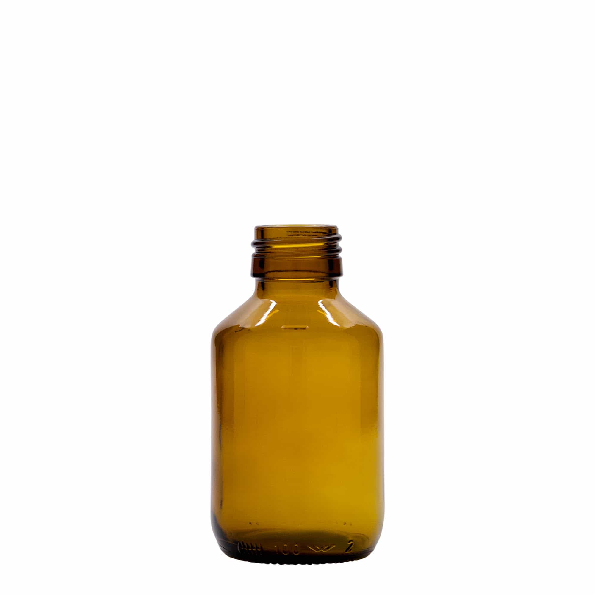 100 ml meditsiinipudel, pruun, klaas, suuava: PP 28