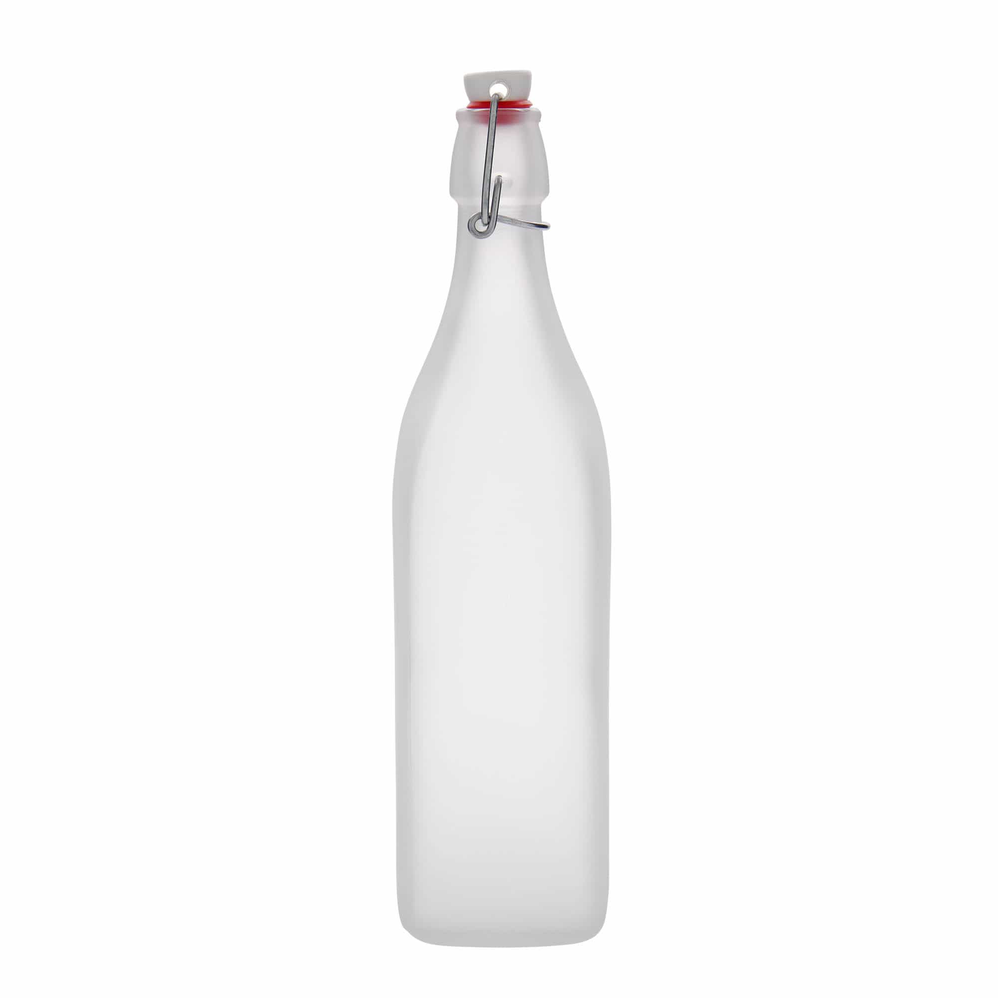 1 000 ml klaaspudel 'Swing, ruudukujuline, härmas, suuava: klambrikork