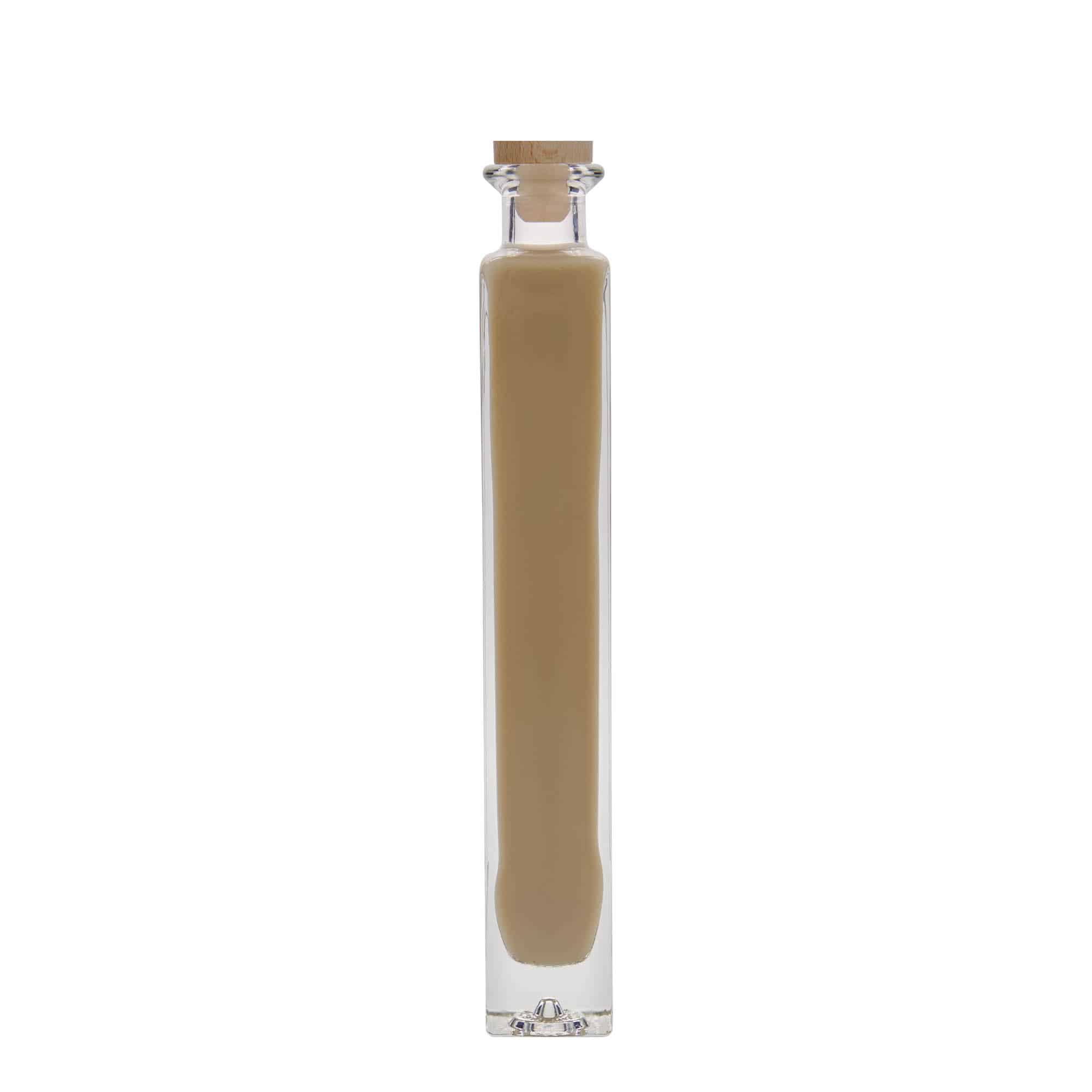 200 ml klaaspudel 'Tommy', ruudukujuline, suuava: kork