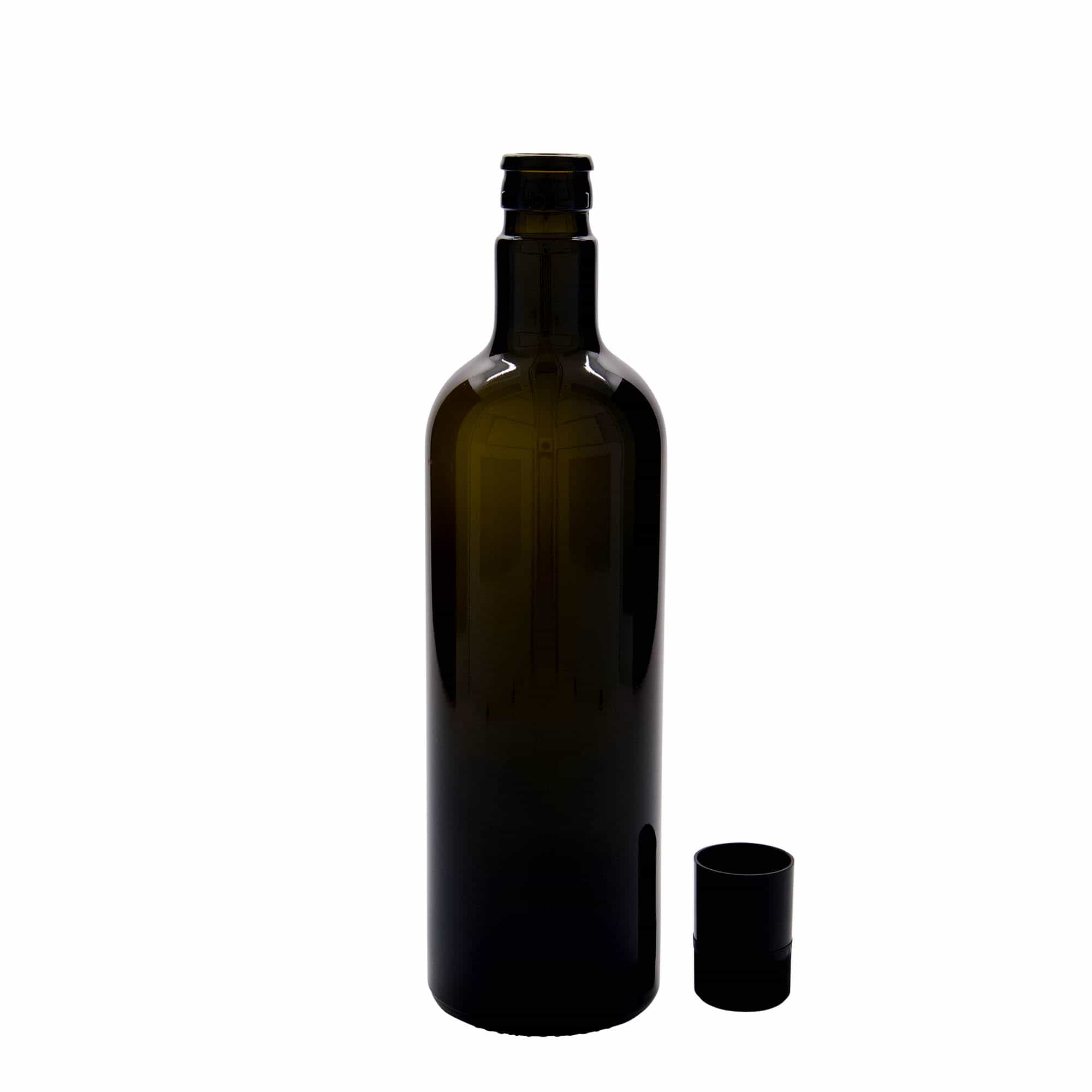 750 ml äädika/õlipudel 'Willy New', klaas, antiikroheline, sulgur: DOP