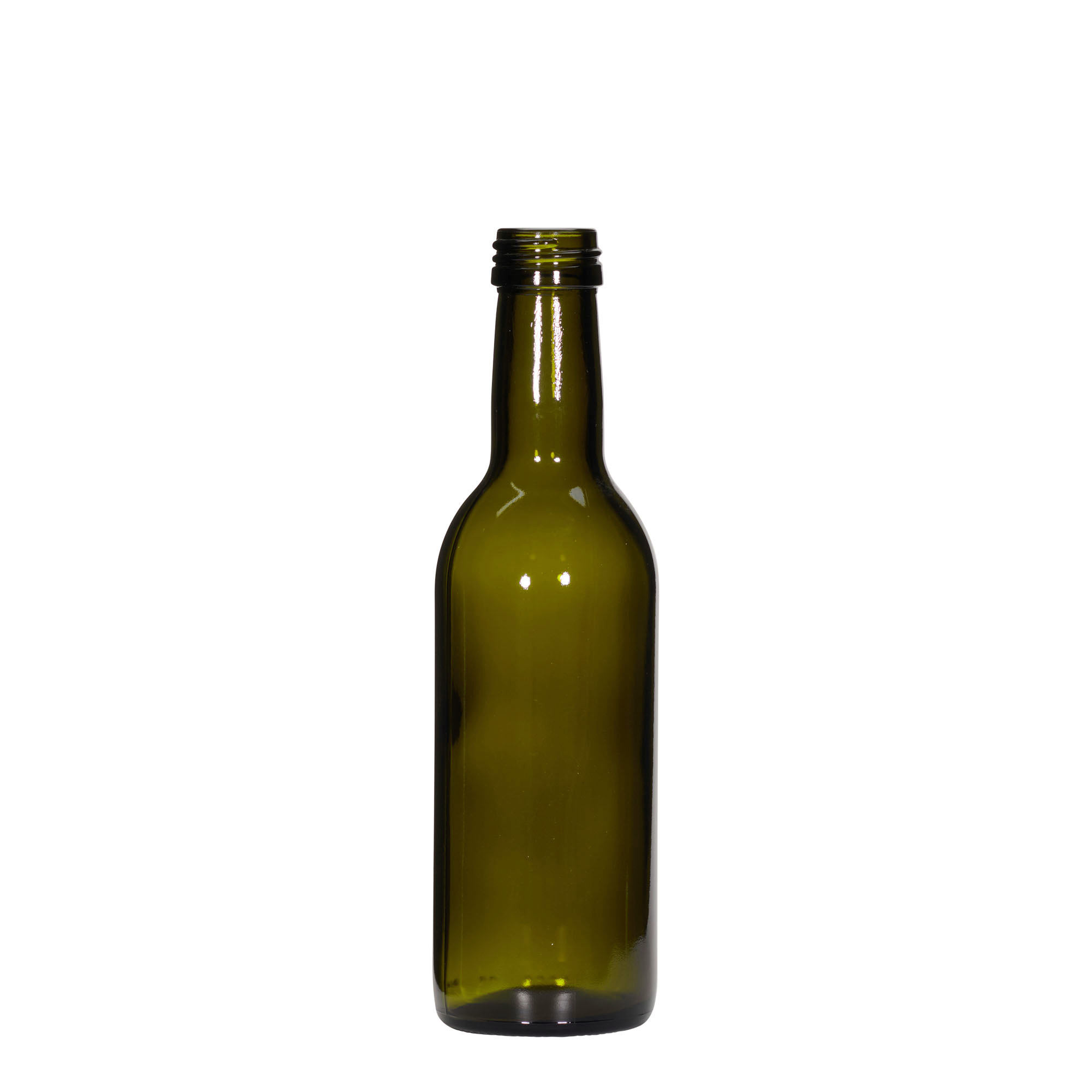 250 ml klaaspudel 'Bordeaux', antiiksinine, suuava: PP 28
