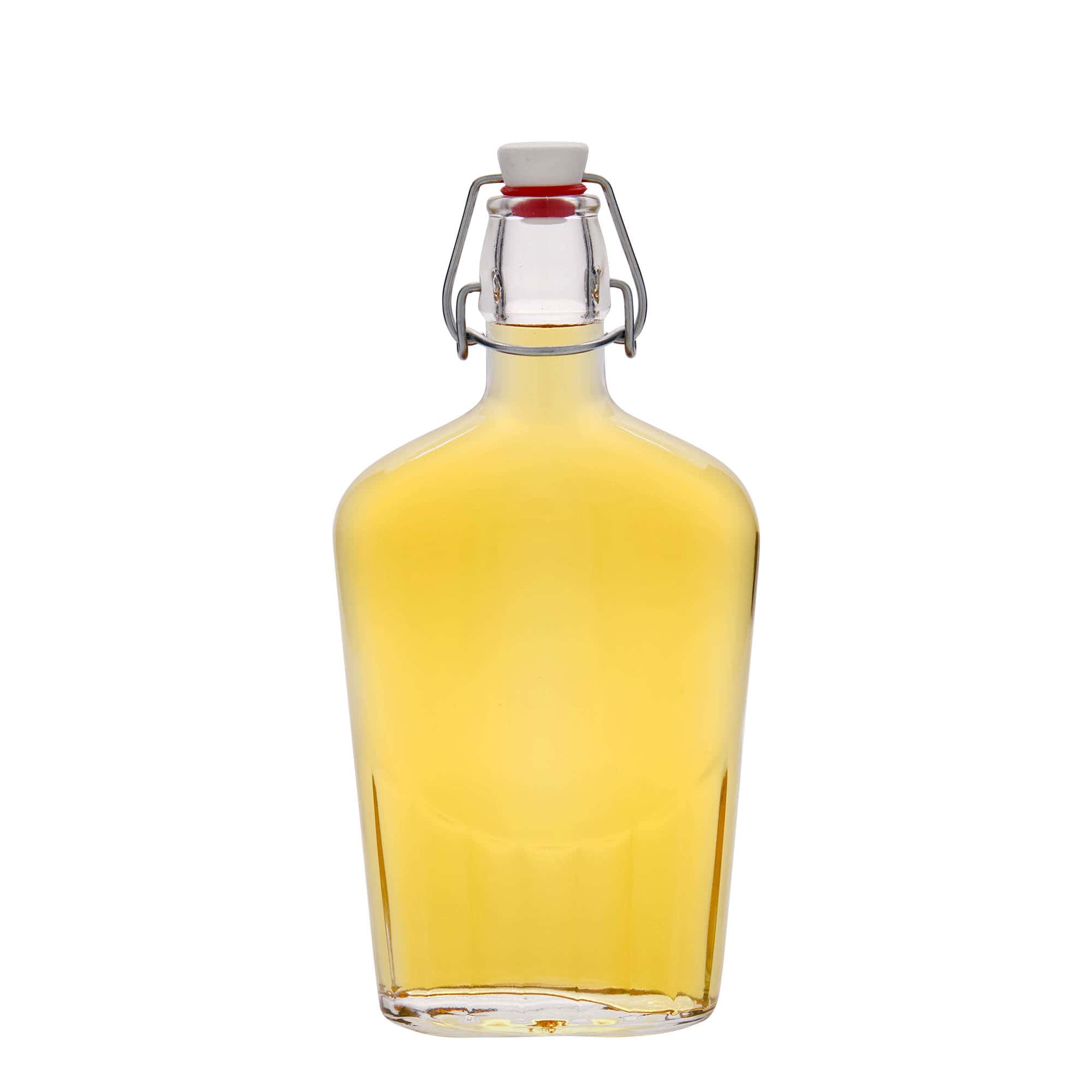 500 ml klaaspudel 'Fiaschetta', ovaalne, sulgur: traatkork