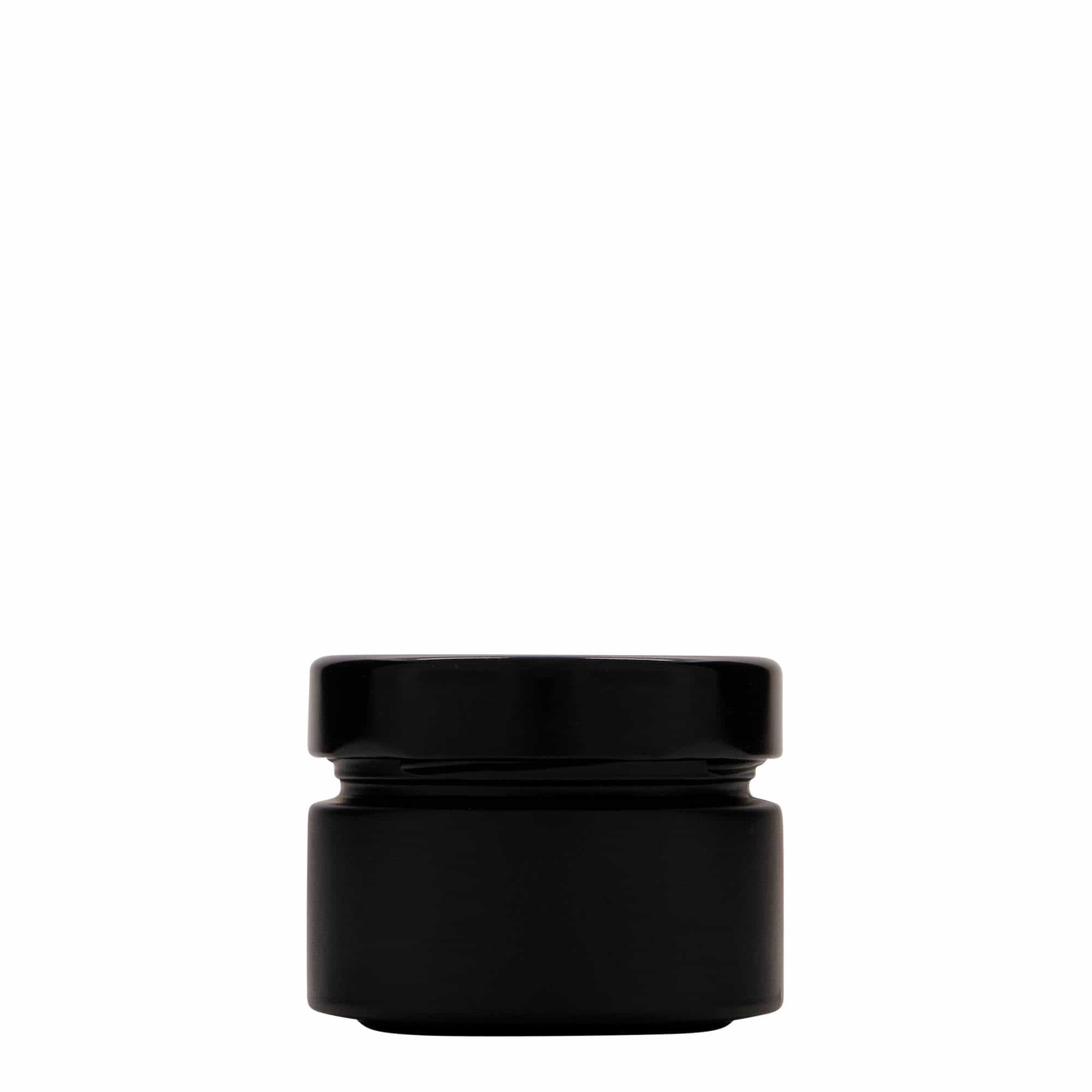 130 ml ümmargune purk 'Aurora', must, sulgur: deep-twist-off (DTO 66)
