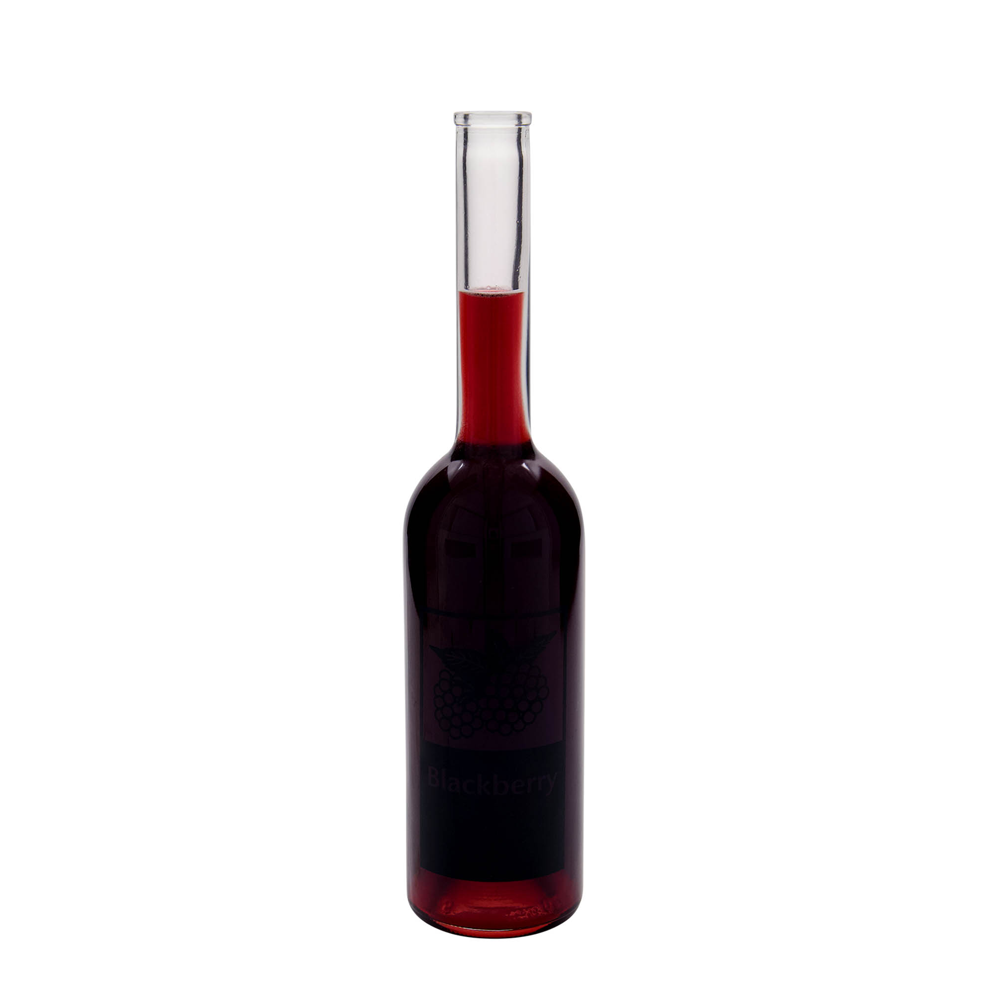 500 ml klaaspudel 'Opera', motiiv: Mustikas, suue: kork
