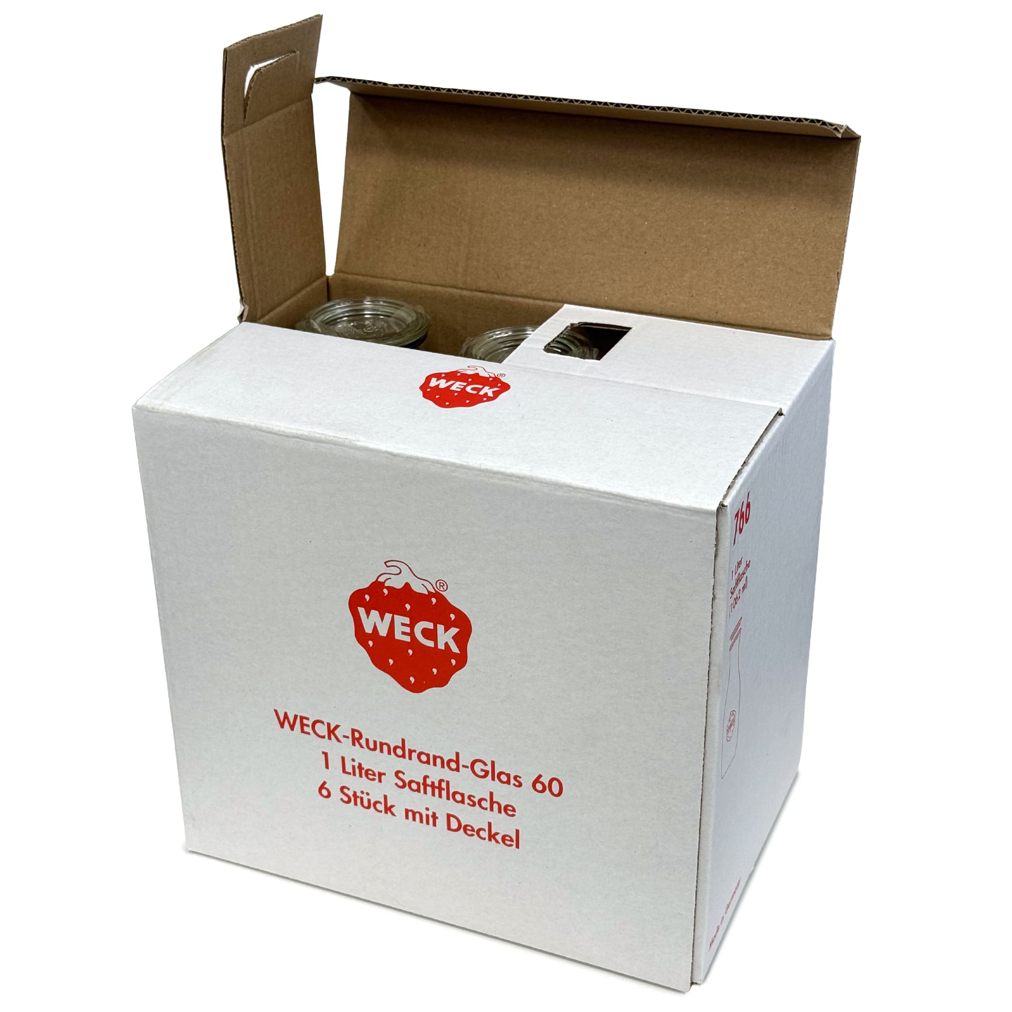 6x 1000 ml WECK-mahlapudel klaaskaanega RR 60