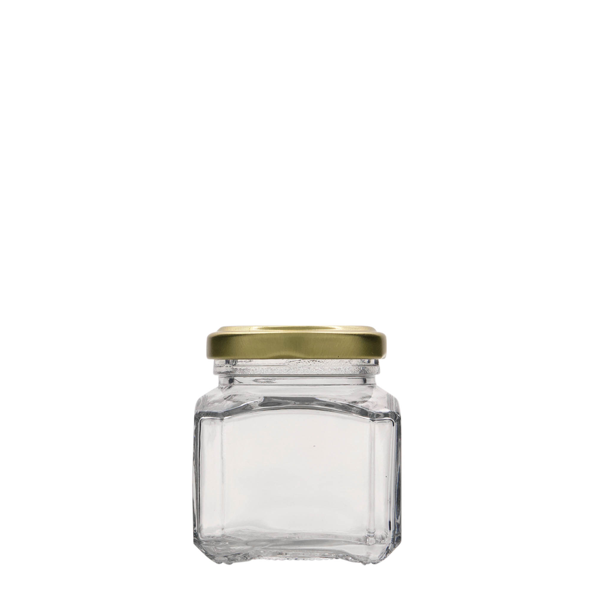 106 ml ruudukujuline klaaspurk 'Milano', suuava: Twist-Off (TO 48)
