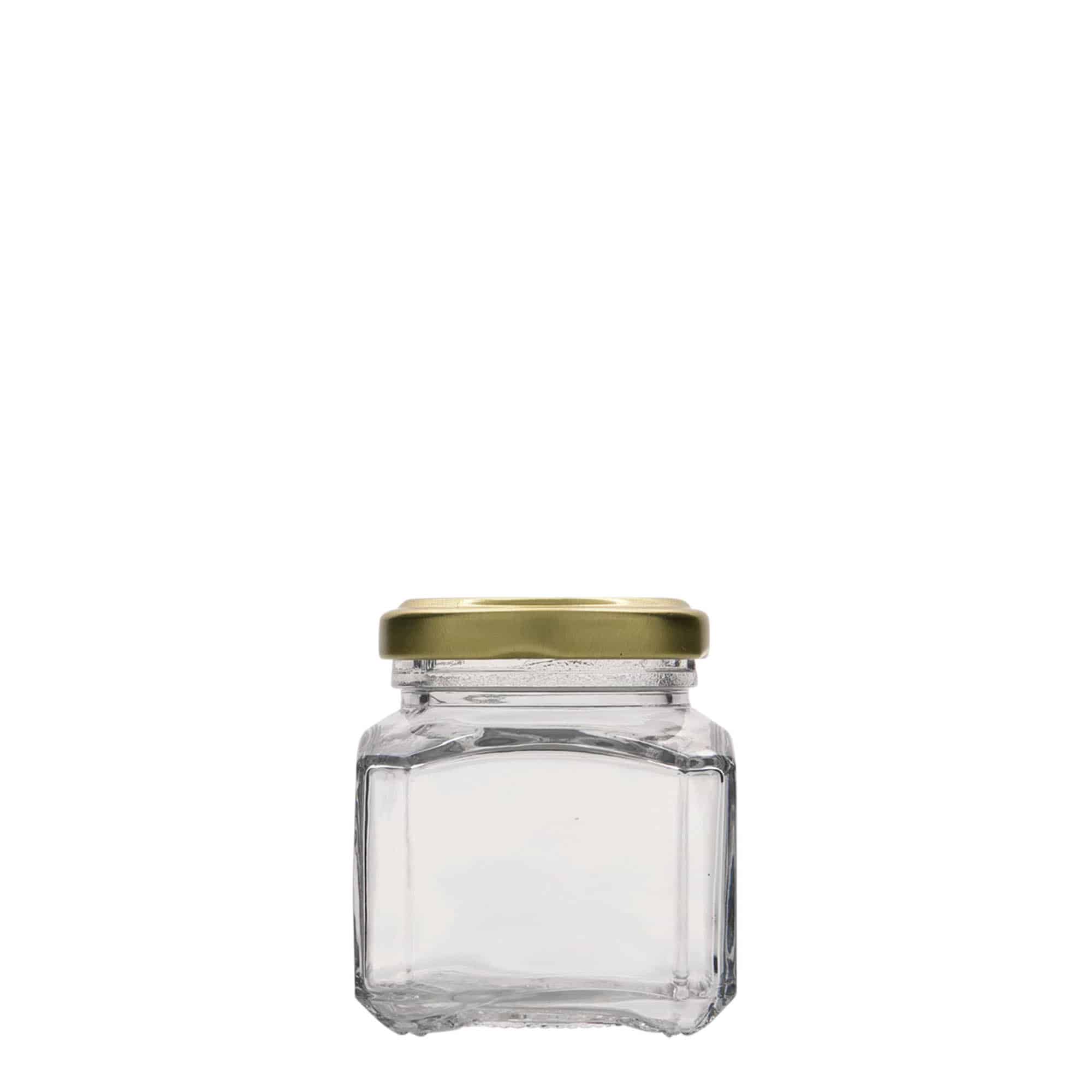 106 ml ruudukujuline klaaspurk 'Milano', suuava: Twist-Off (TO 48)