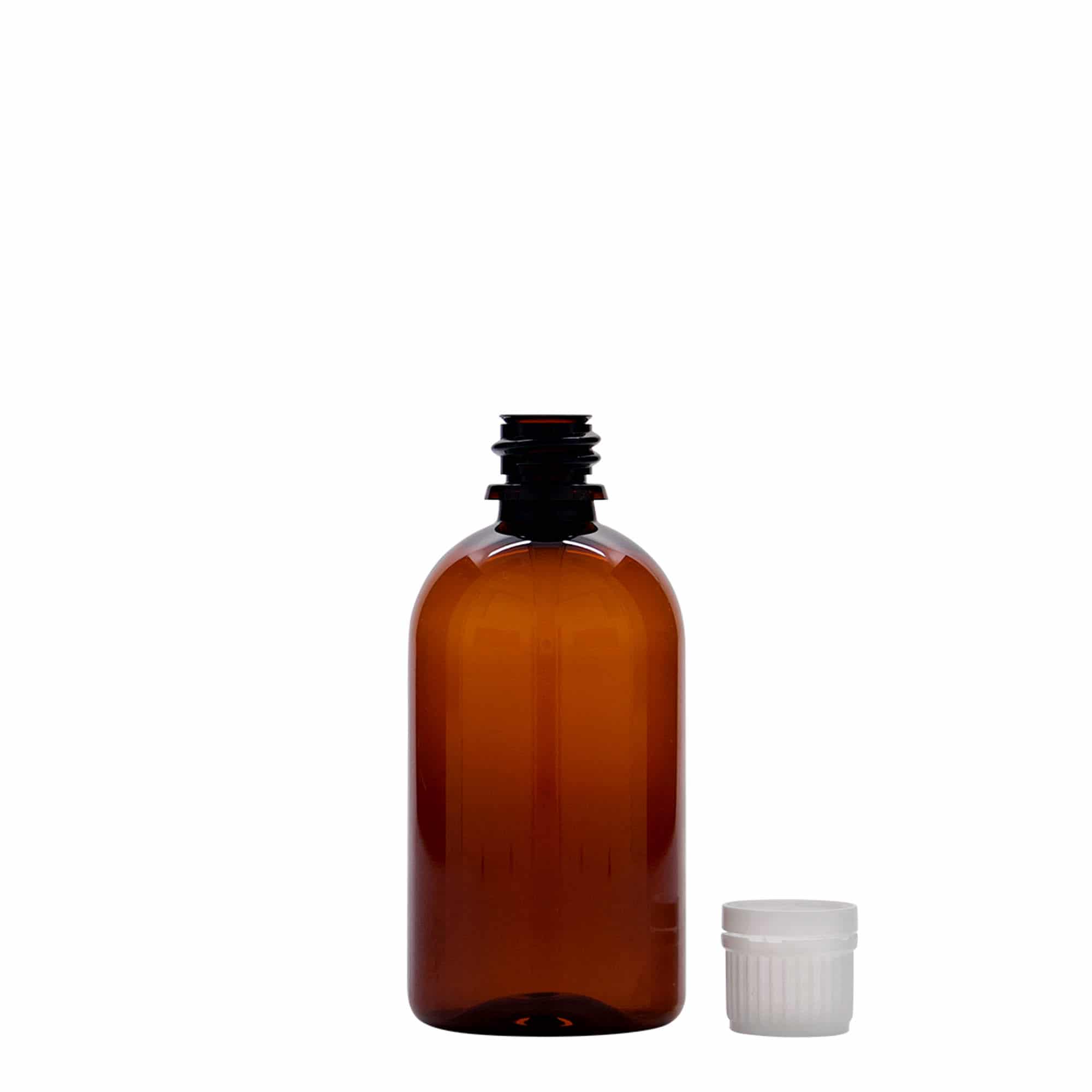 100 ml PET-meditsiinipudel 'Easy Living', pruun, plastik, suuava: DIN 18