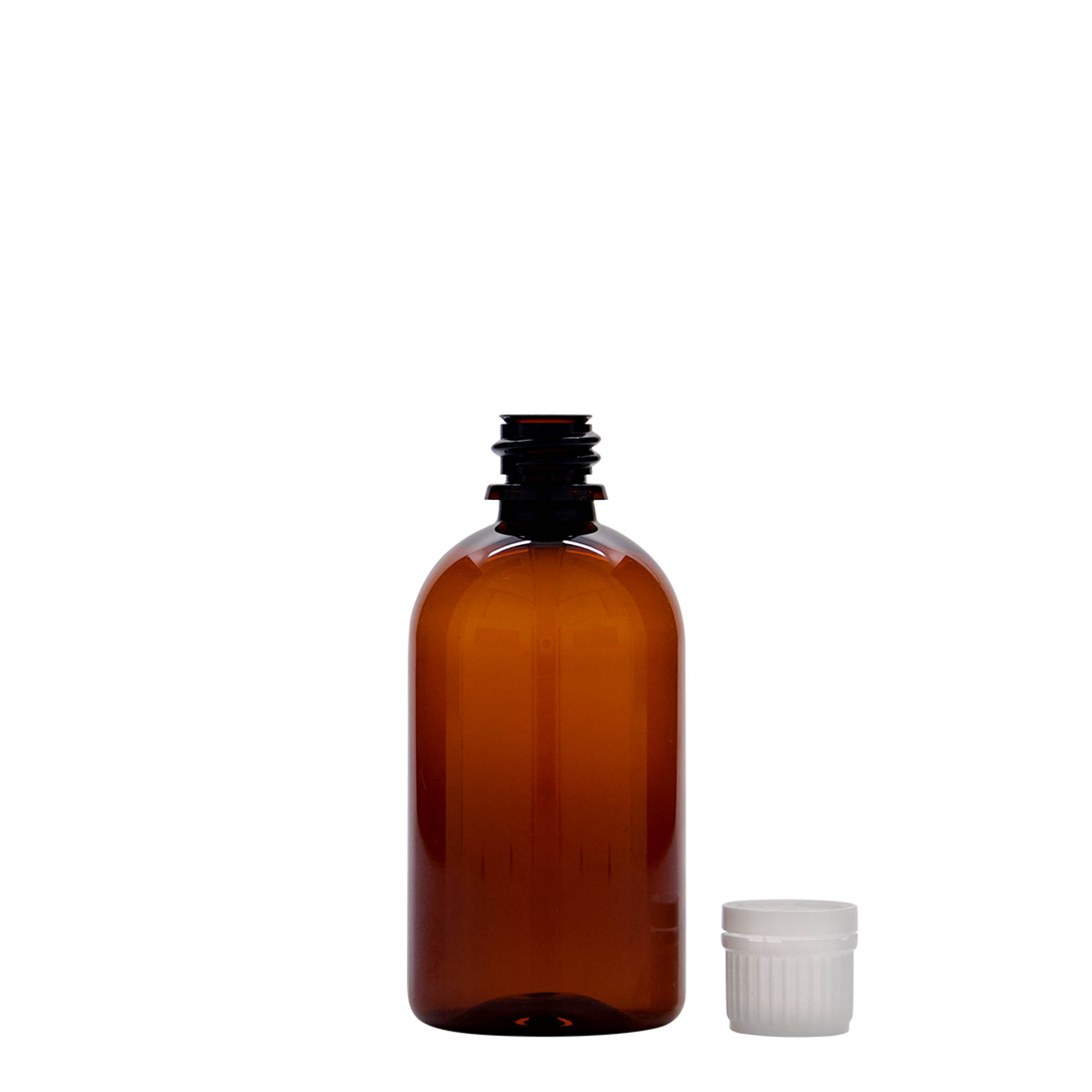 100 ml PET-meditsiinipudel 'Easy Living', pruun, plastik, suuava: DIN 18