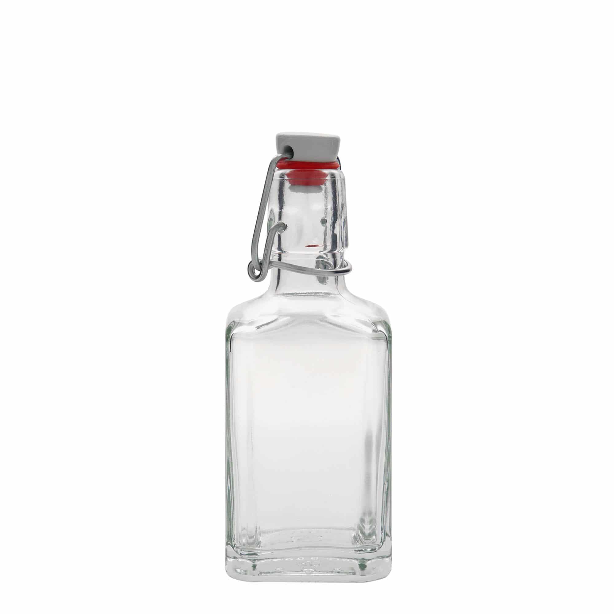 250 ml klaaspudel 'Rialto', ruudukujuline, sulgur: traatkork