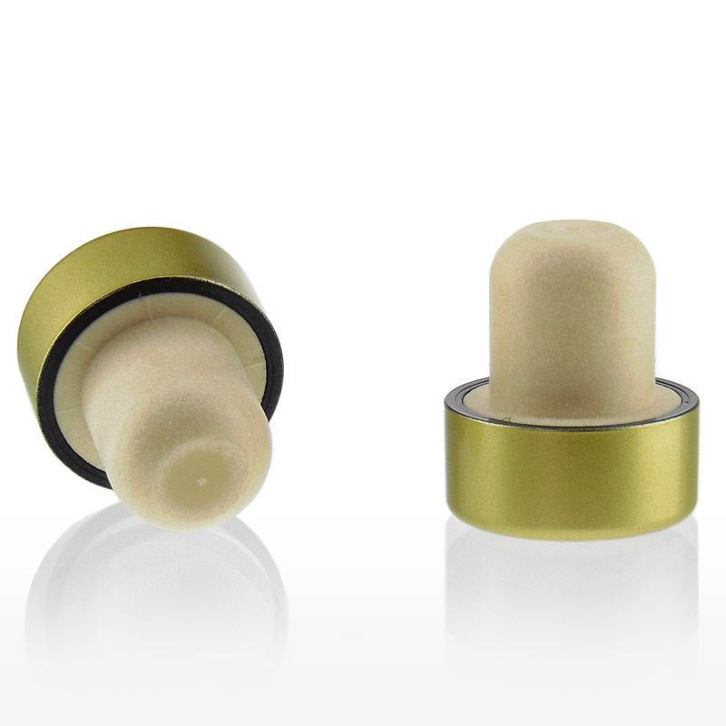 Käepideme kork 19 mm, plastik, kuldne, sobib avale: kork
