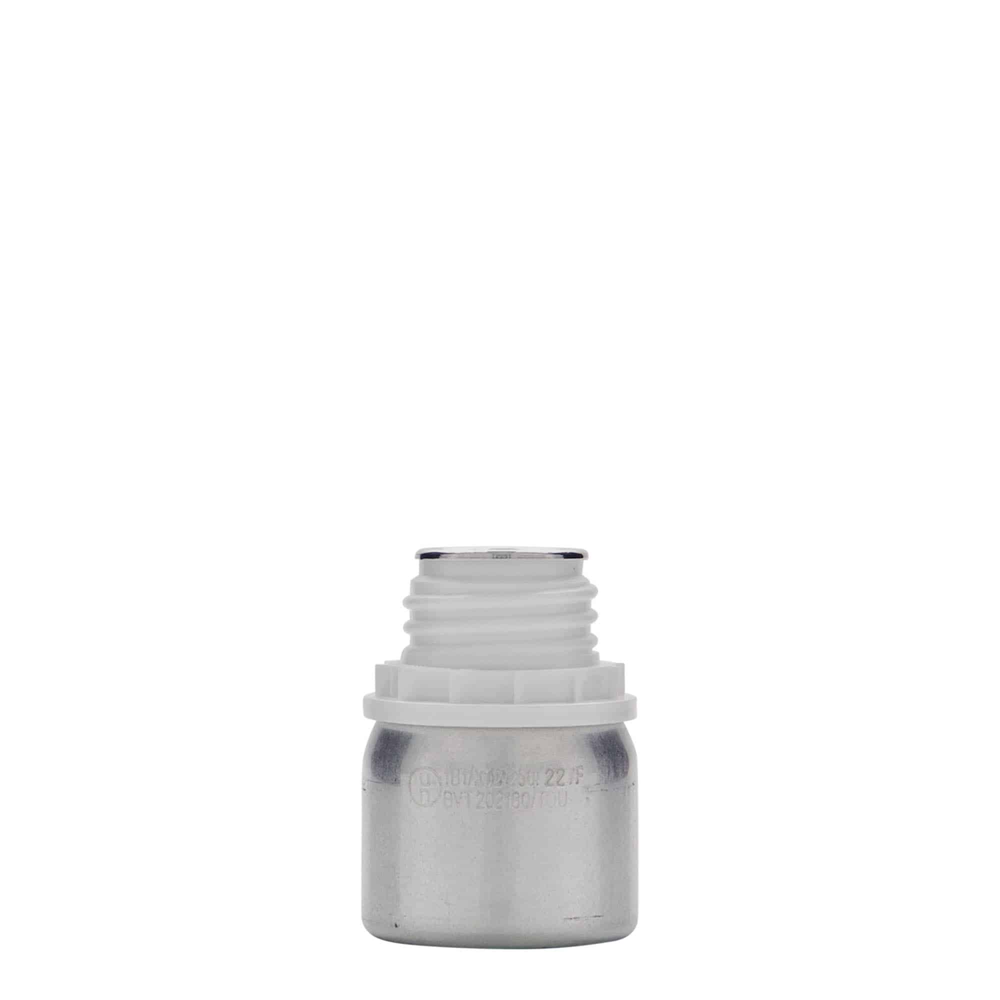 50 ml alumiiniumpudel, metall, hõbedane, sulgur: DIN 32